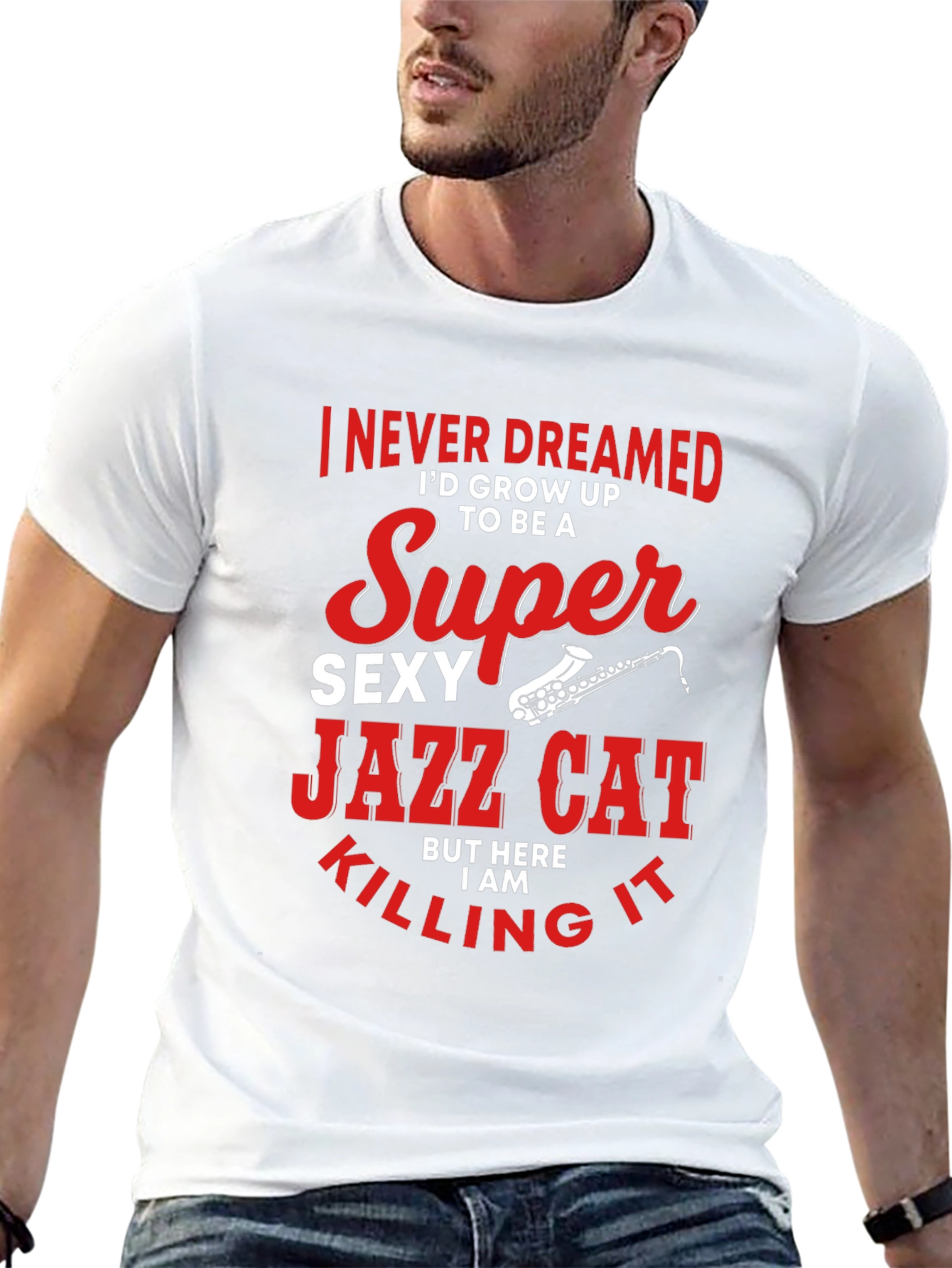 Super Sexy Jazz Cat T-Shirt - Unique Design