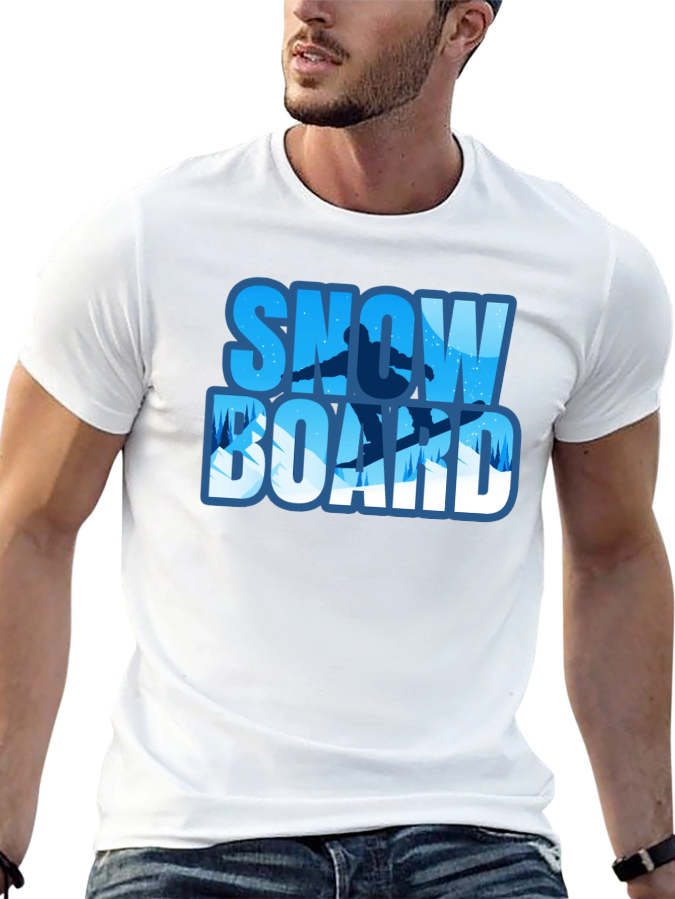 Snowboard Graphic Tee - Black Winter Sport Shirt