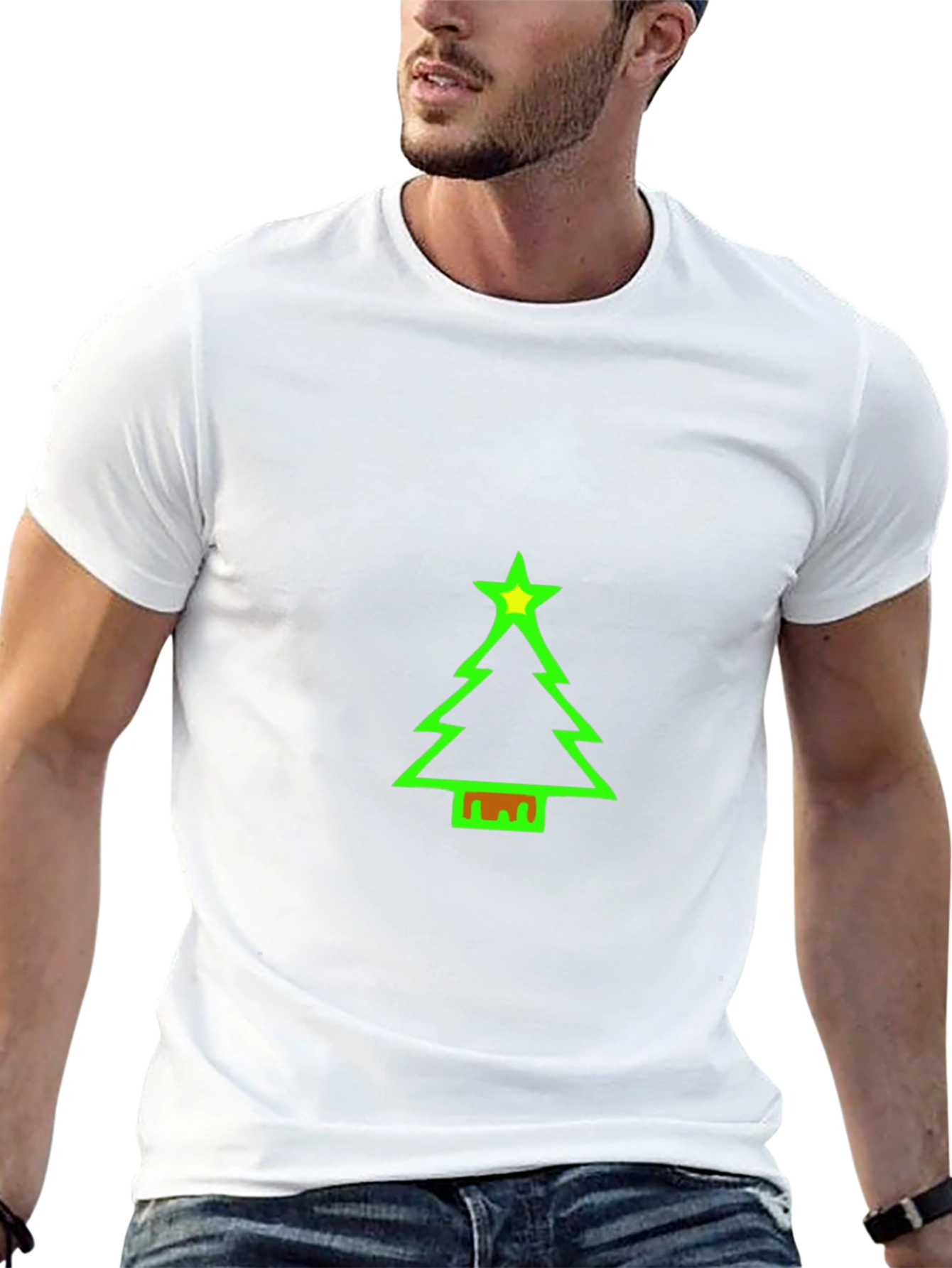 Festive Christmas Tree Graphic Tee - Holiday Cheer
