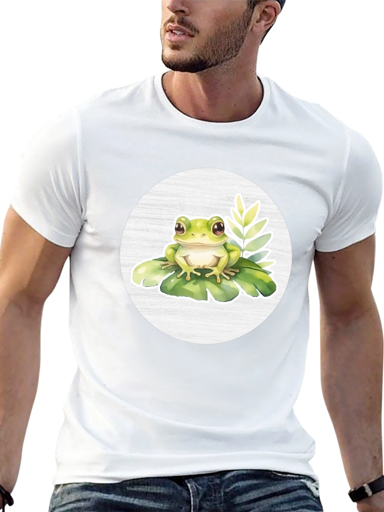 Frog on Lily Pad Graphic T-Shirt