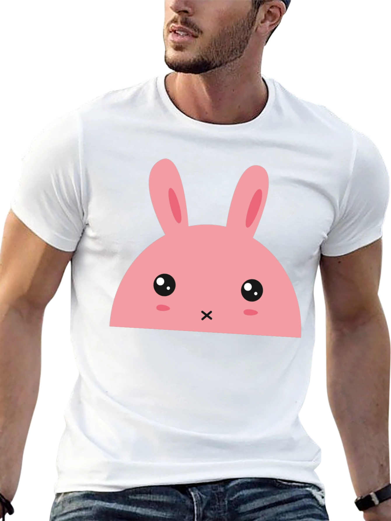 Kawaii Bunny Graphic Tee - Black T-Shirt