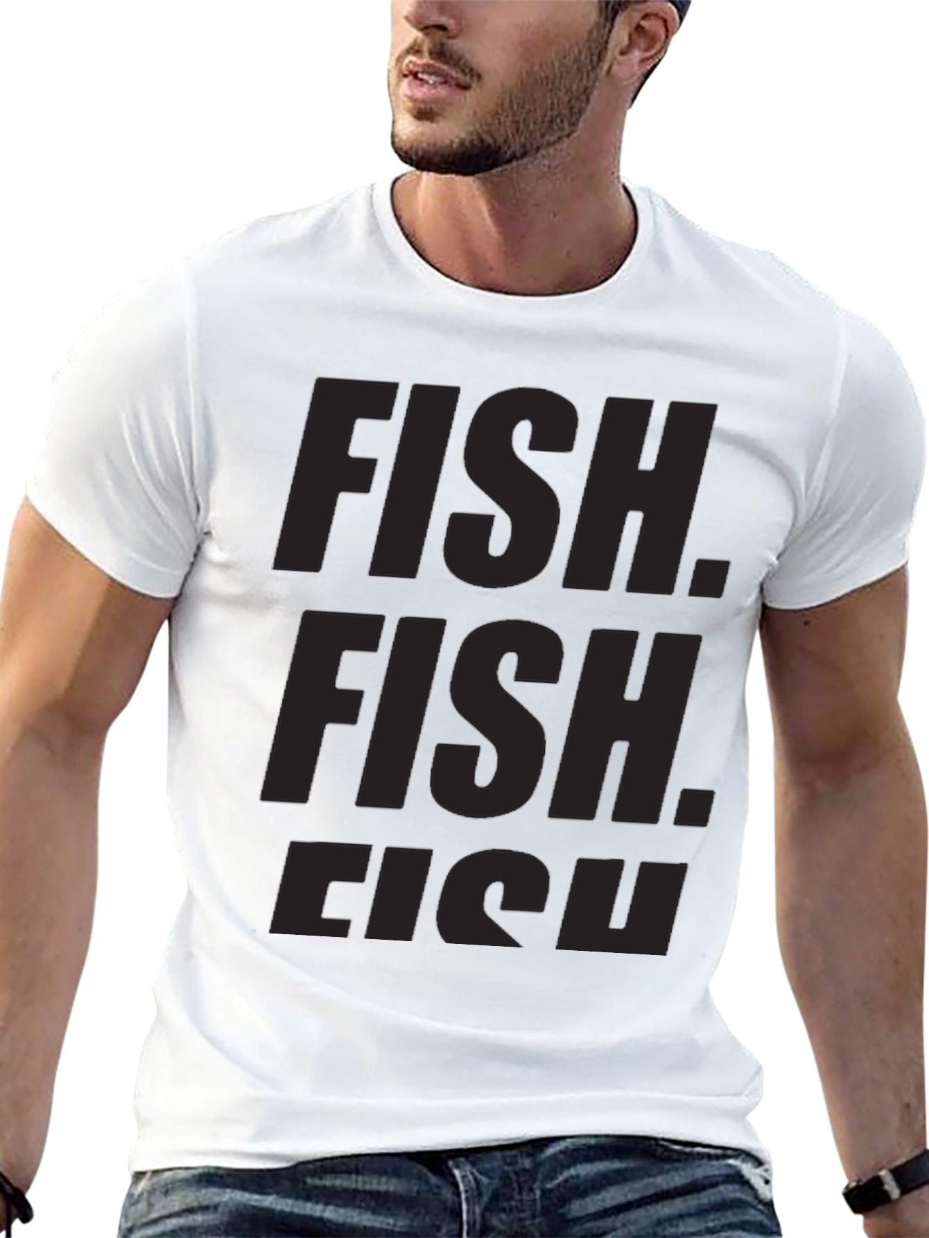 Black FISH Graphic Crew Neck T-Shirt