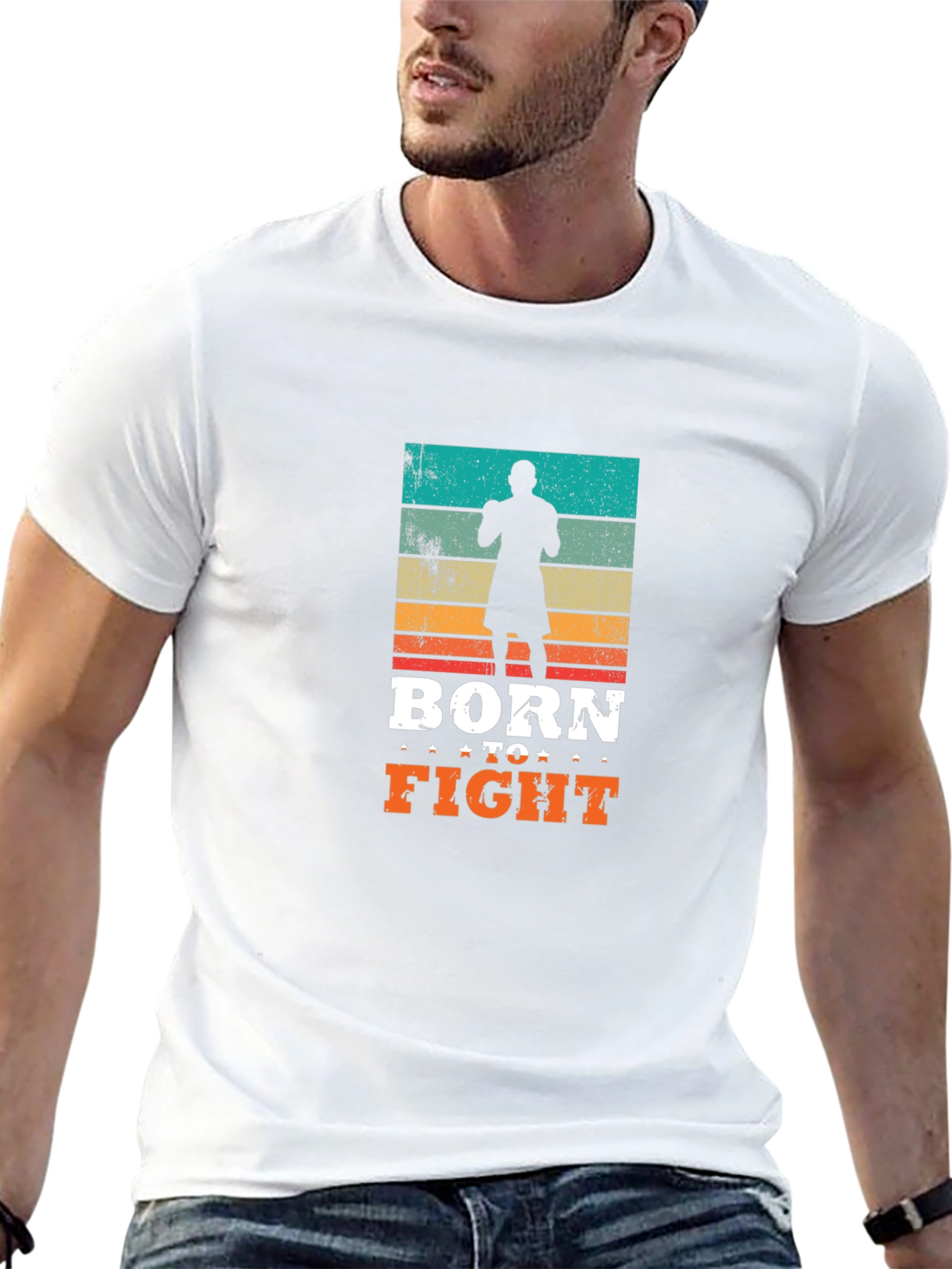 Born to Fight Retro Graphic T-Shirt