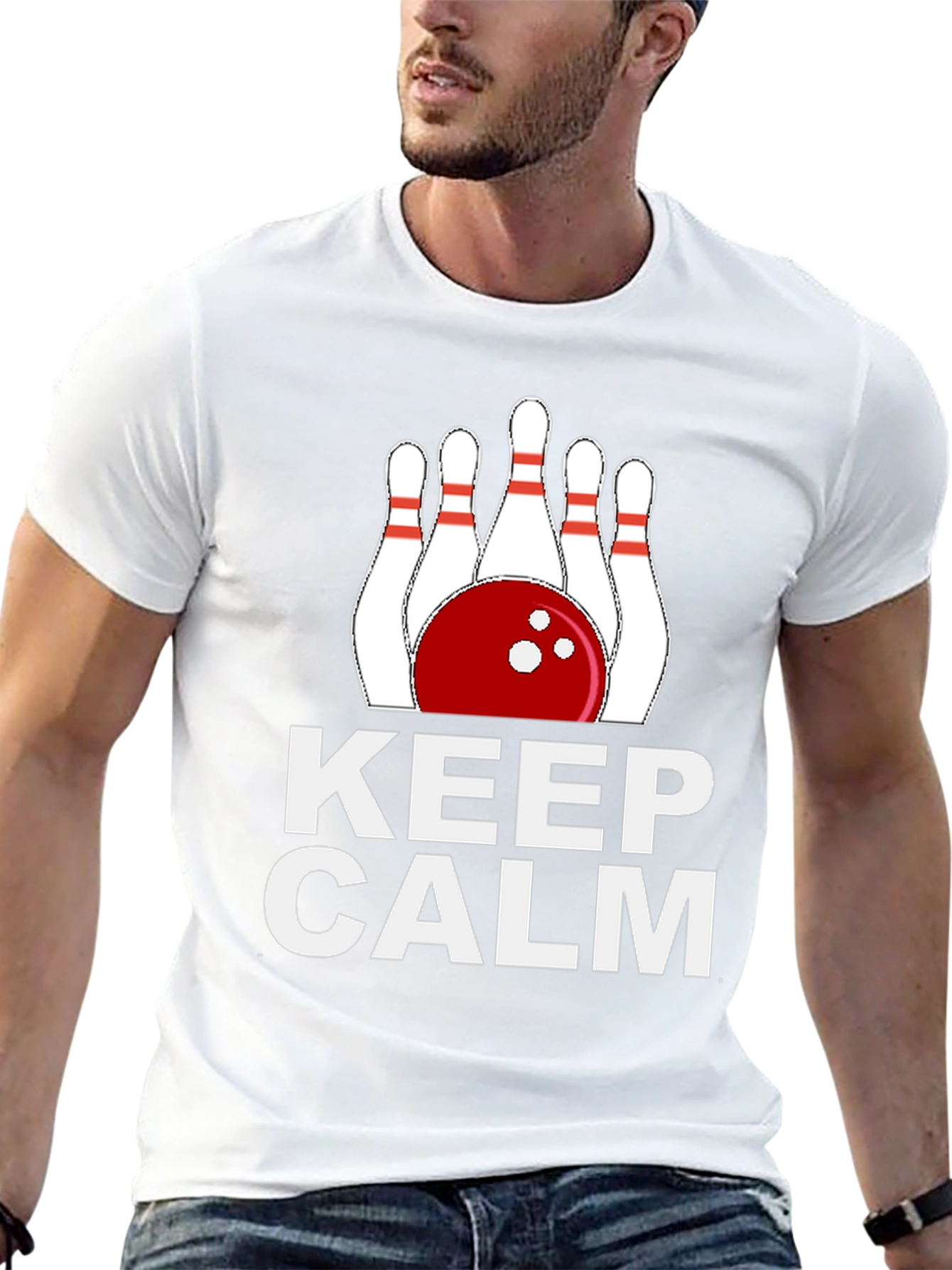 Keep Calm Bowling T-Shirt Funny Bowling Tee