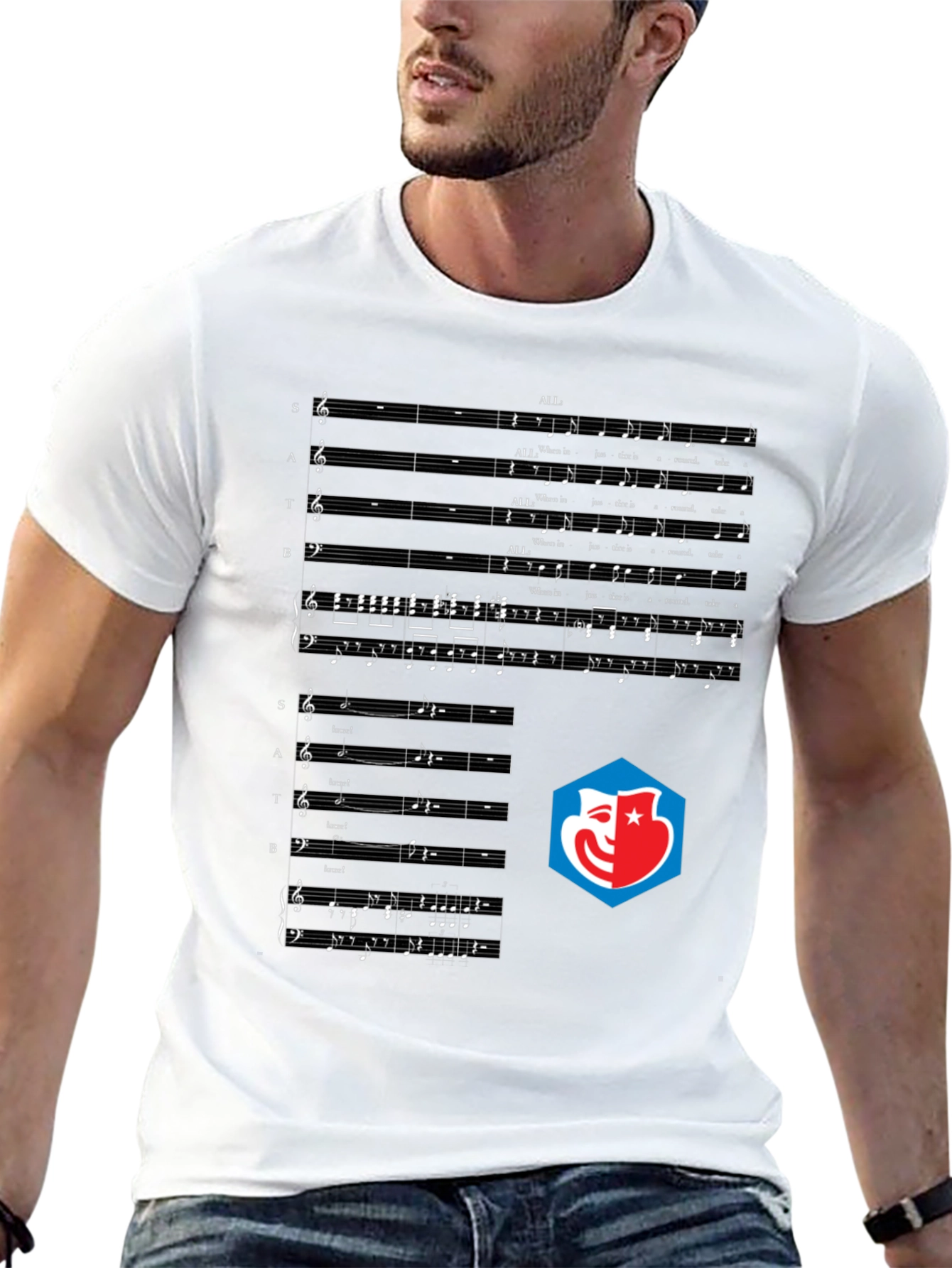 Music Score Graphic Tee - Black