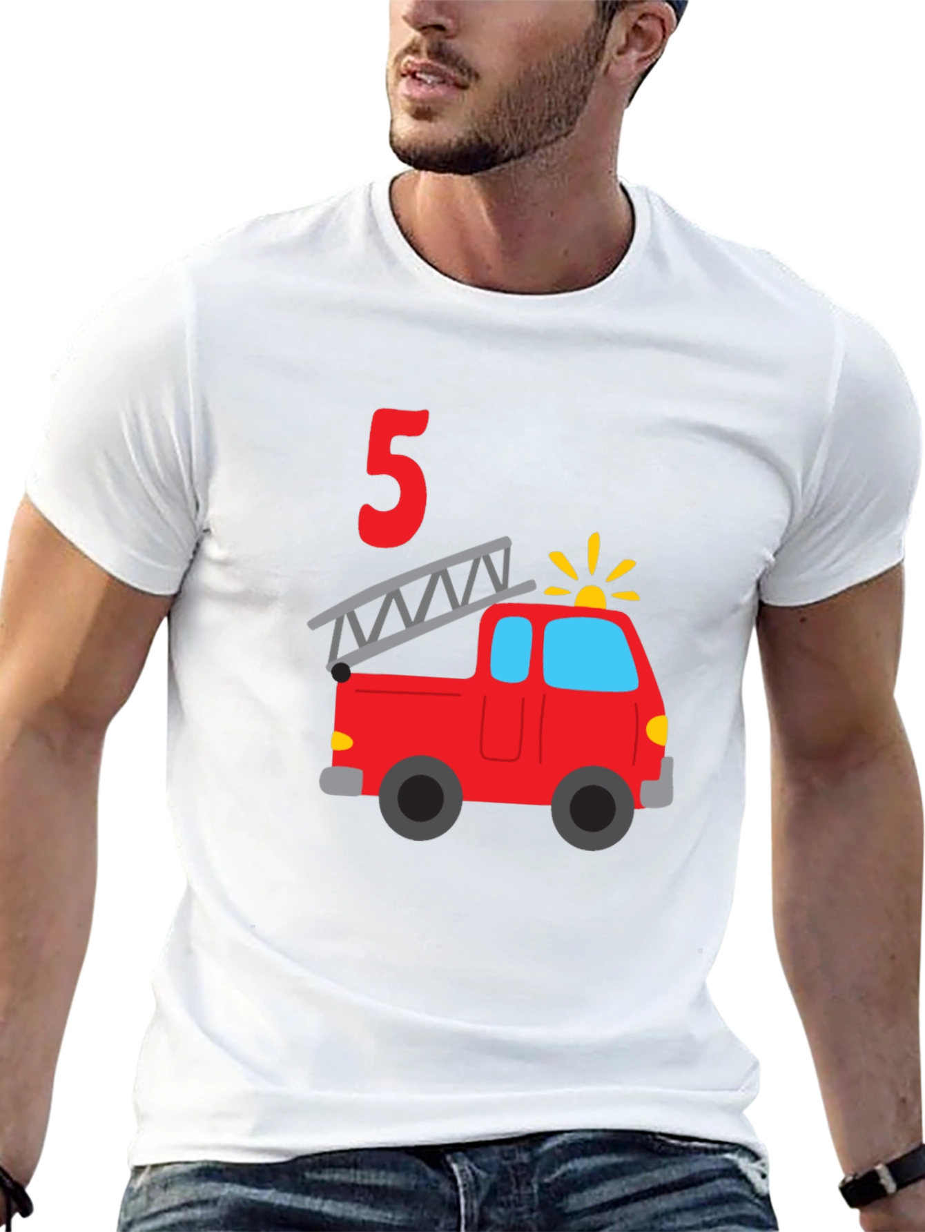Fire Truck 5th Birthday T-Shirt