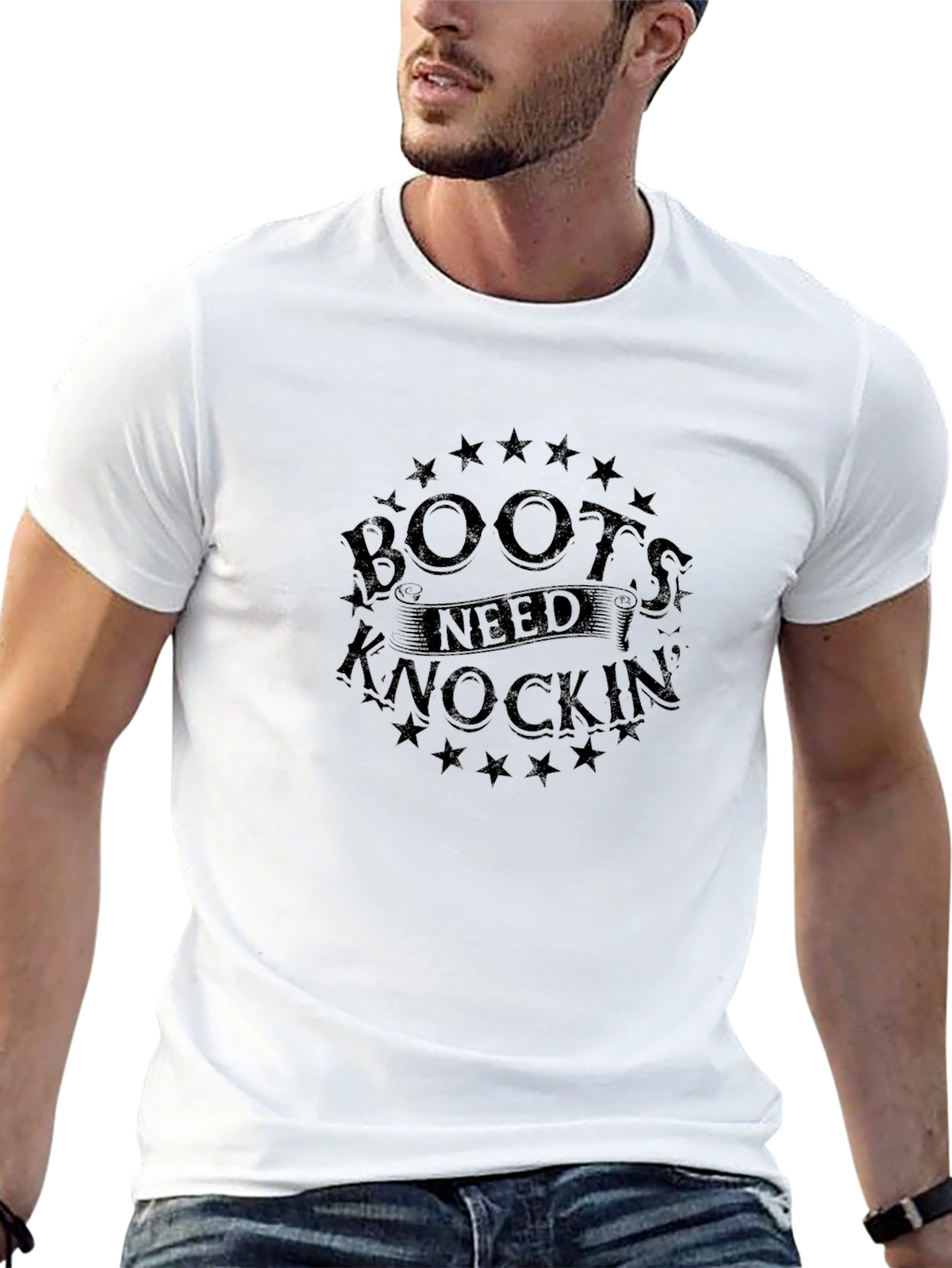 Boots Need Knockin Black Graphic Tee