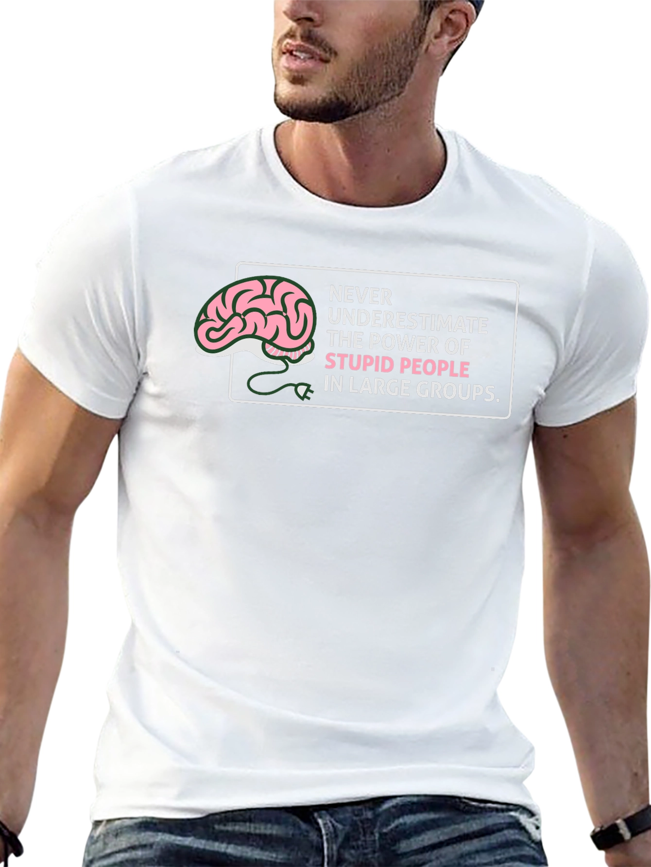 Stupid People Power Graphic Tee - Black Cotton