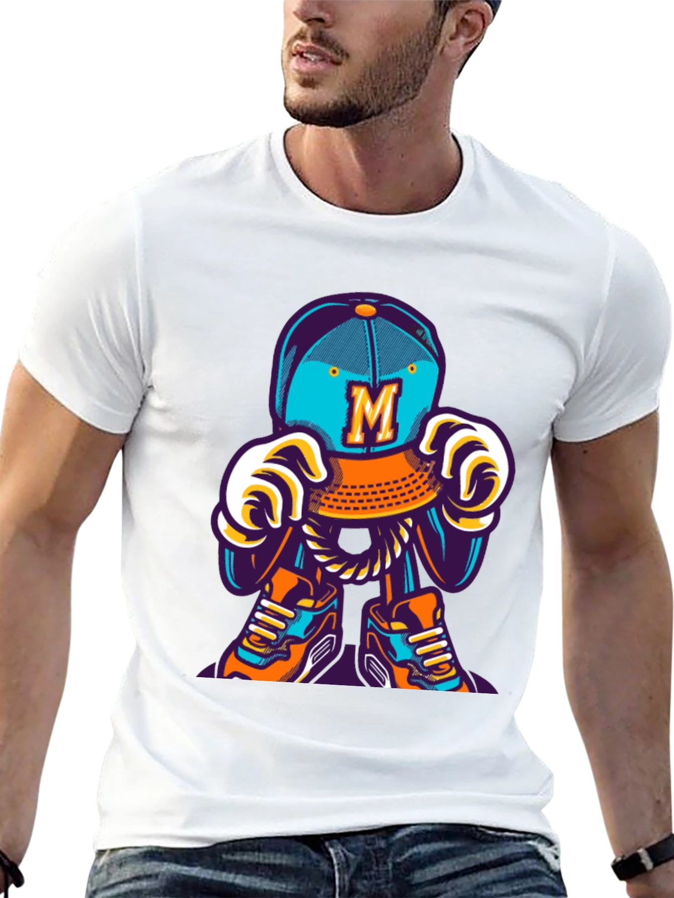 Fun Cartoon Character Graphic T-Shirt - Casual Wear