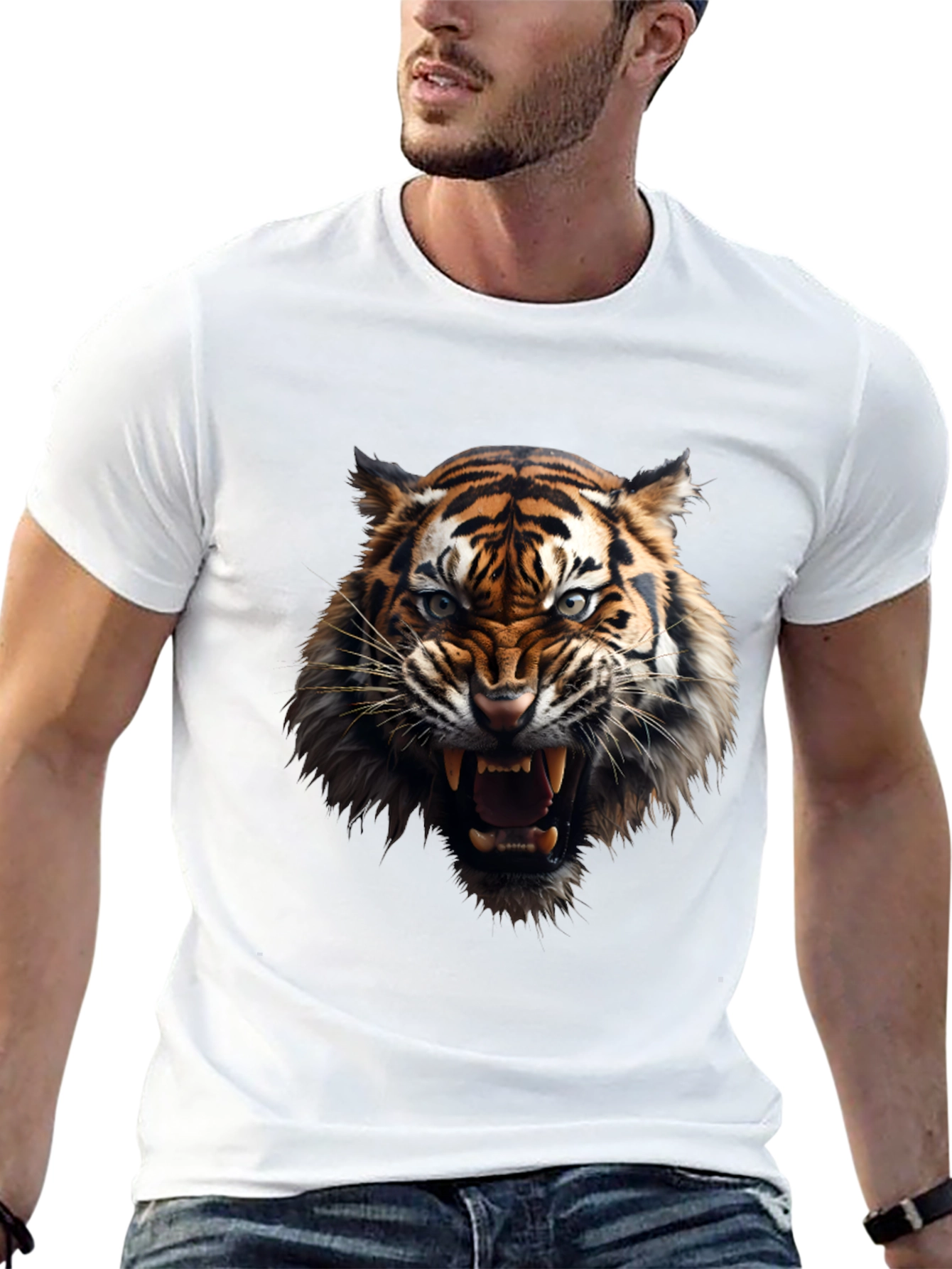 Fierce Tiger Graphic Black T-Shirt