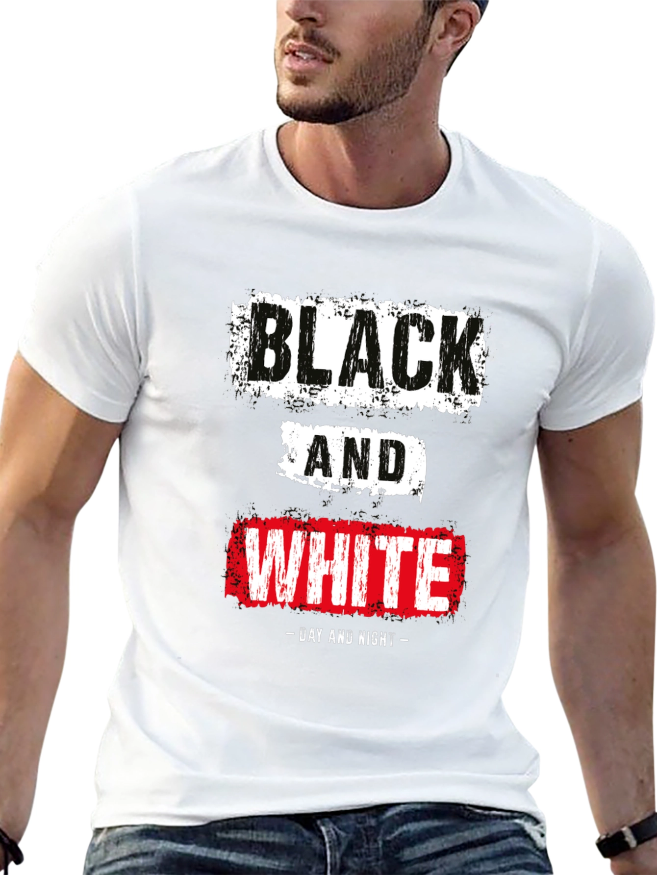 Black & White Day Night Graphic T-Shirt