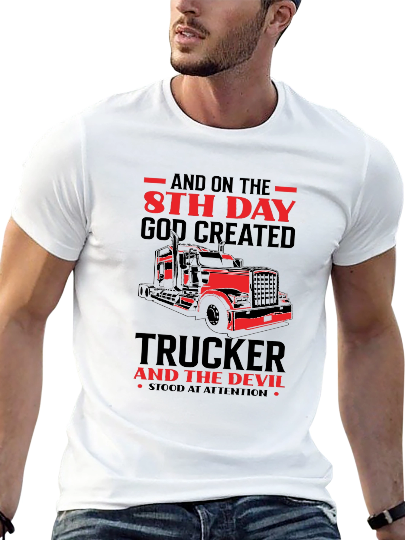 Trucker T-Shirt: 8th Day God Created Truckers