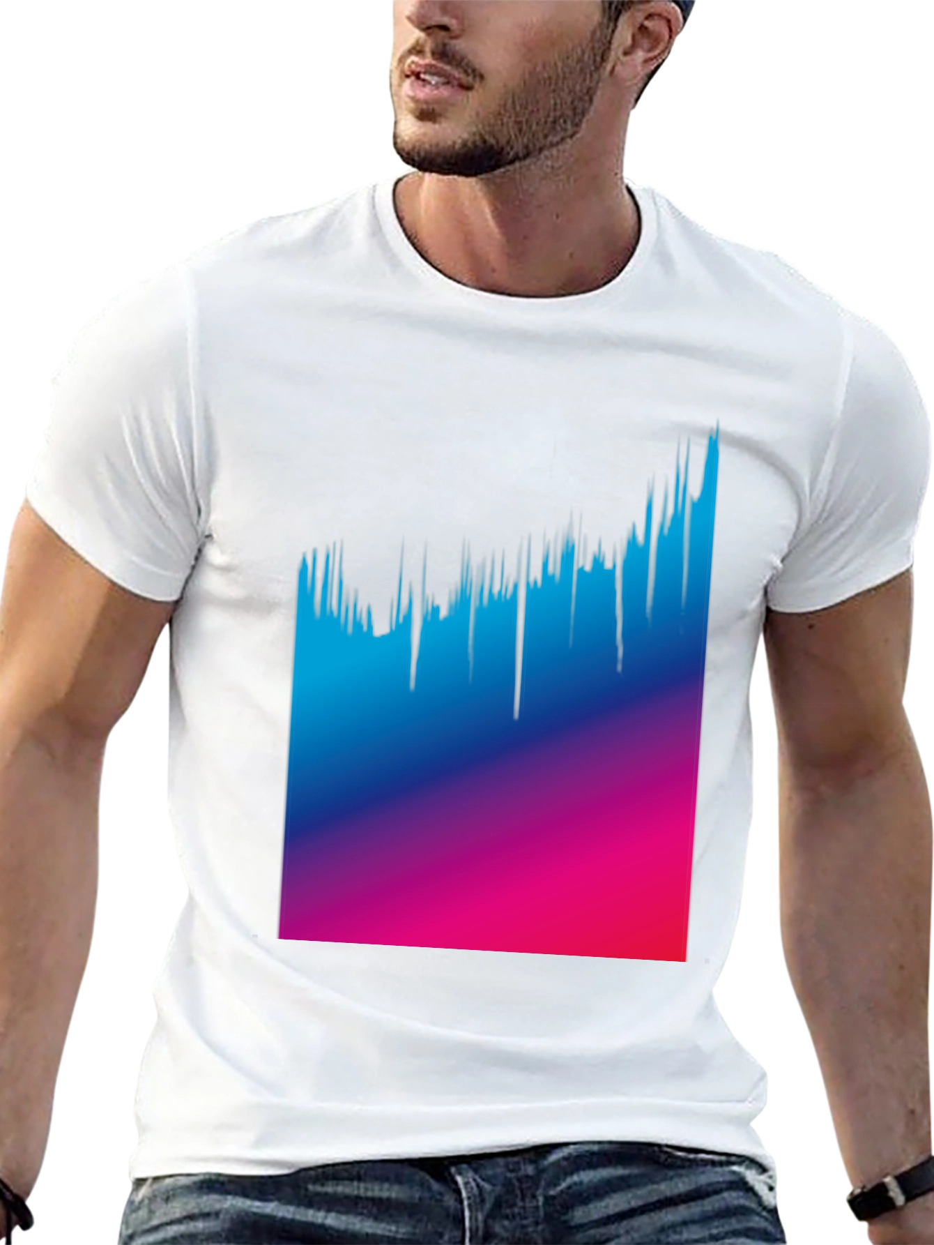 Gradient Drip Graphic Tee - Modern Style