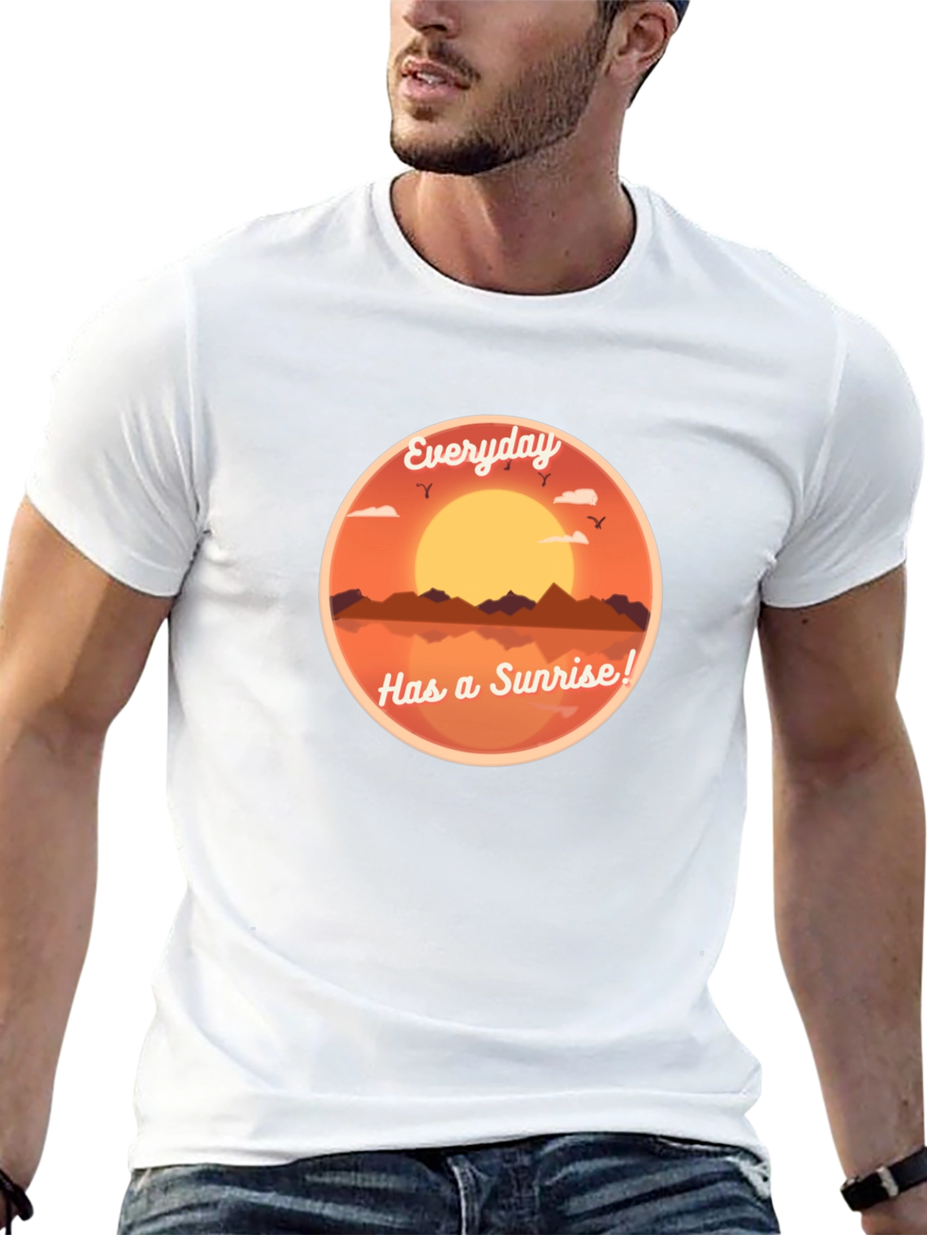 Everyday Sunrise Graphic Tee - Black Cotton T-Shirt