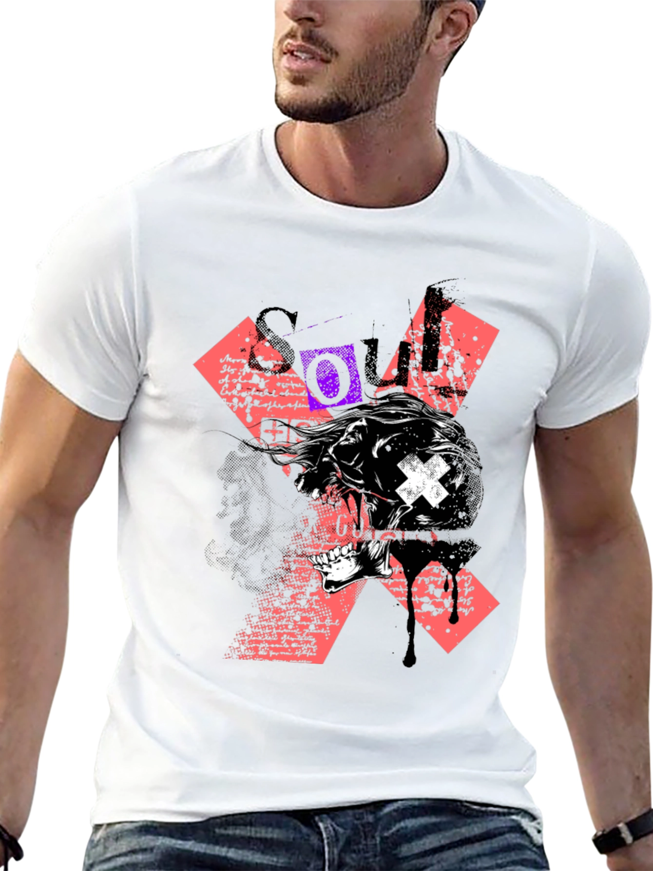 Edgy Skull Graphic Print Black T-Shirt