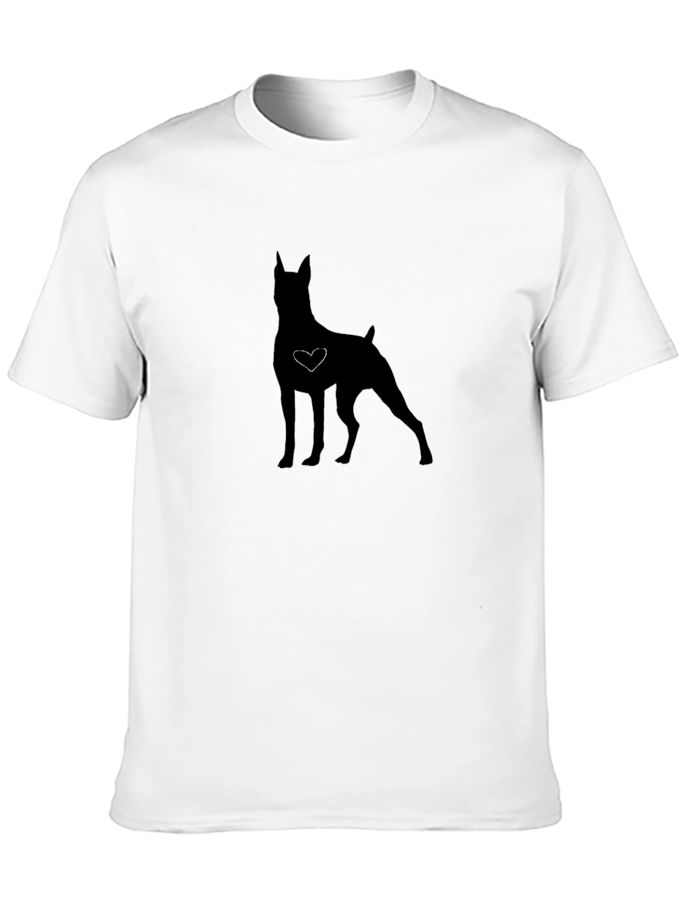 Dog Silhouette Heart Graphic Tee - Soft Cotton