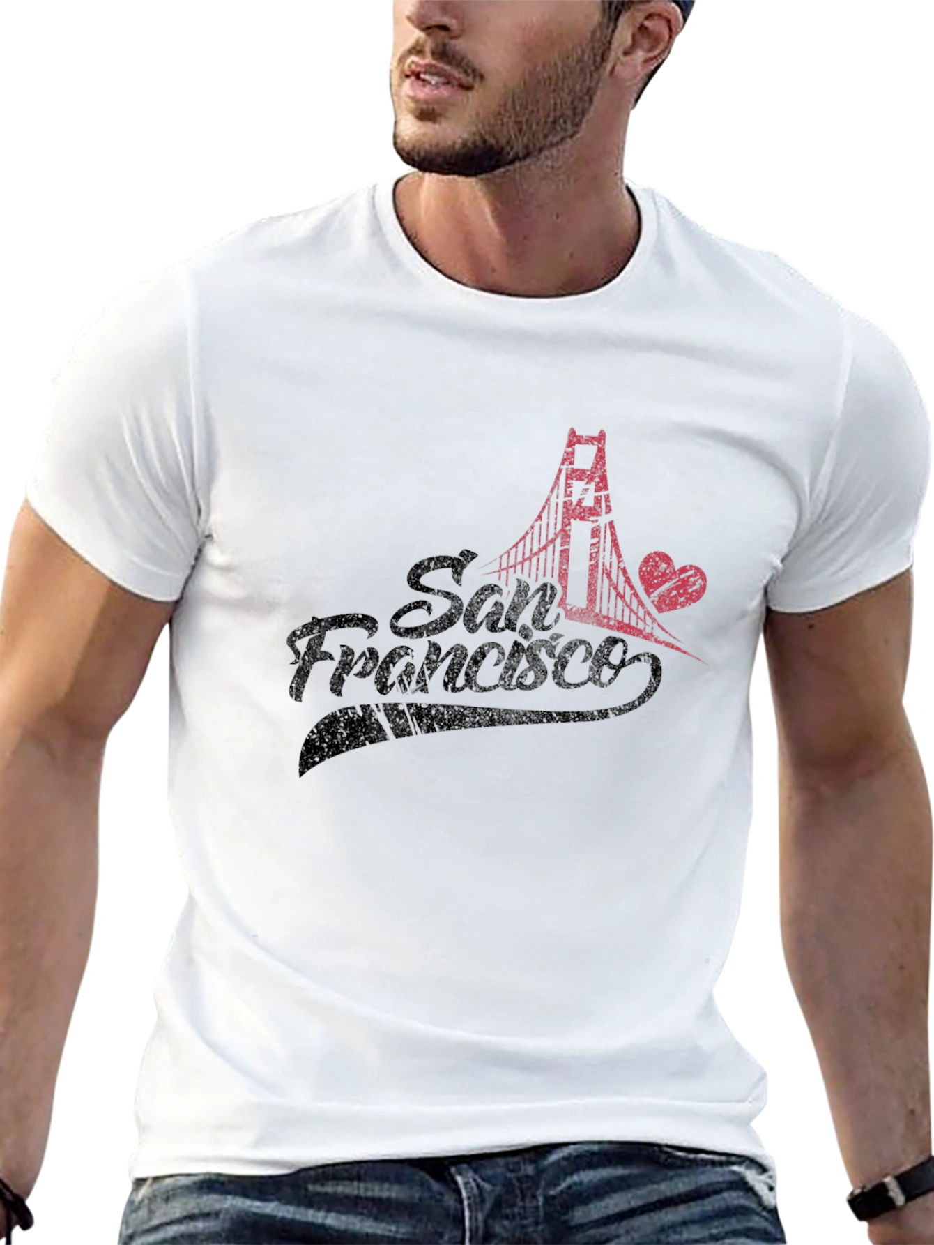 San Francisco Bridge Graphic Black T-Shirt