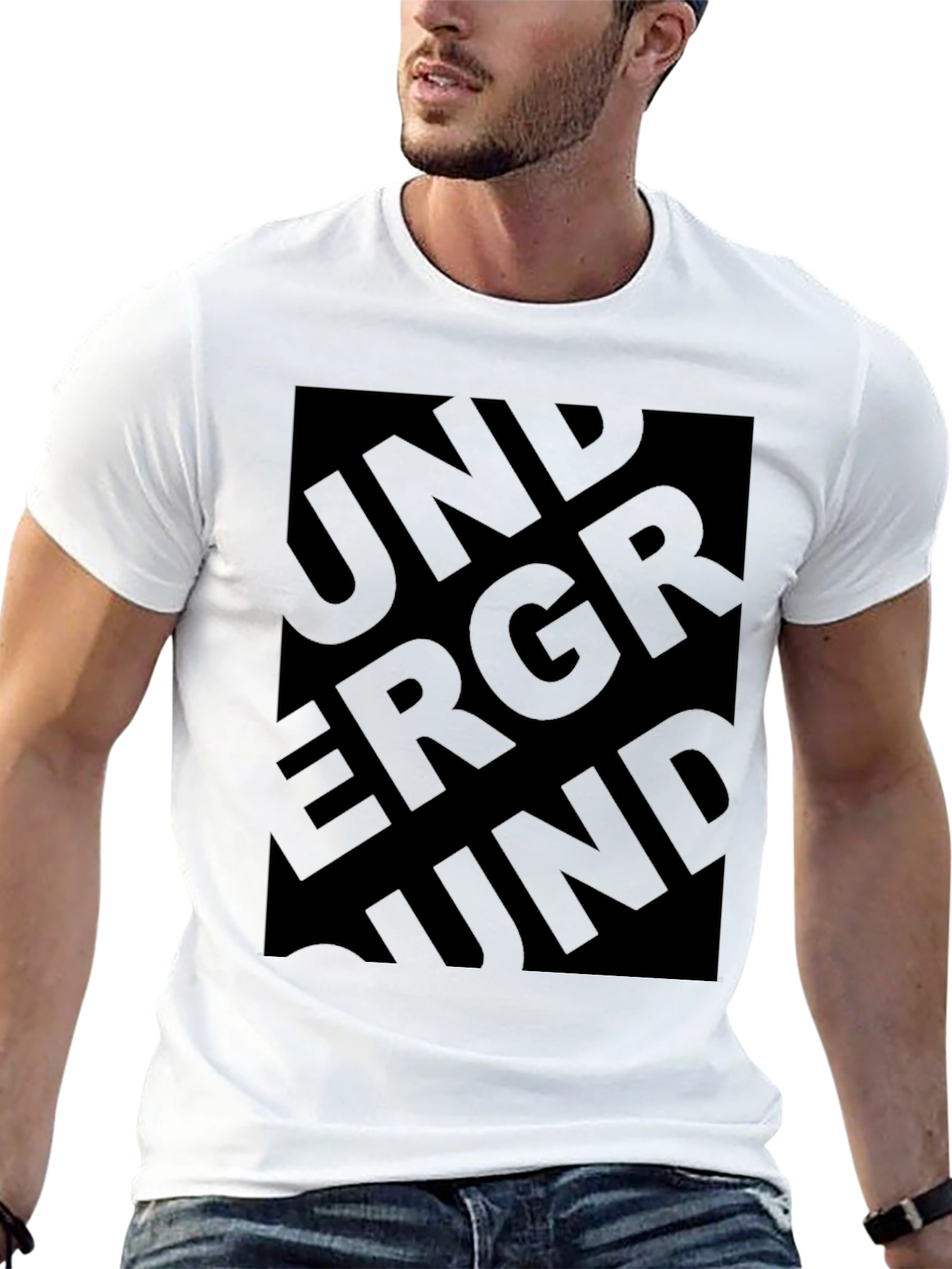 Underground Graphic Print Black T-Shirt