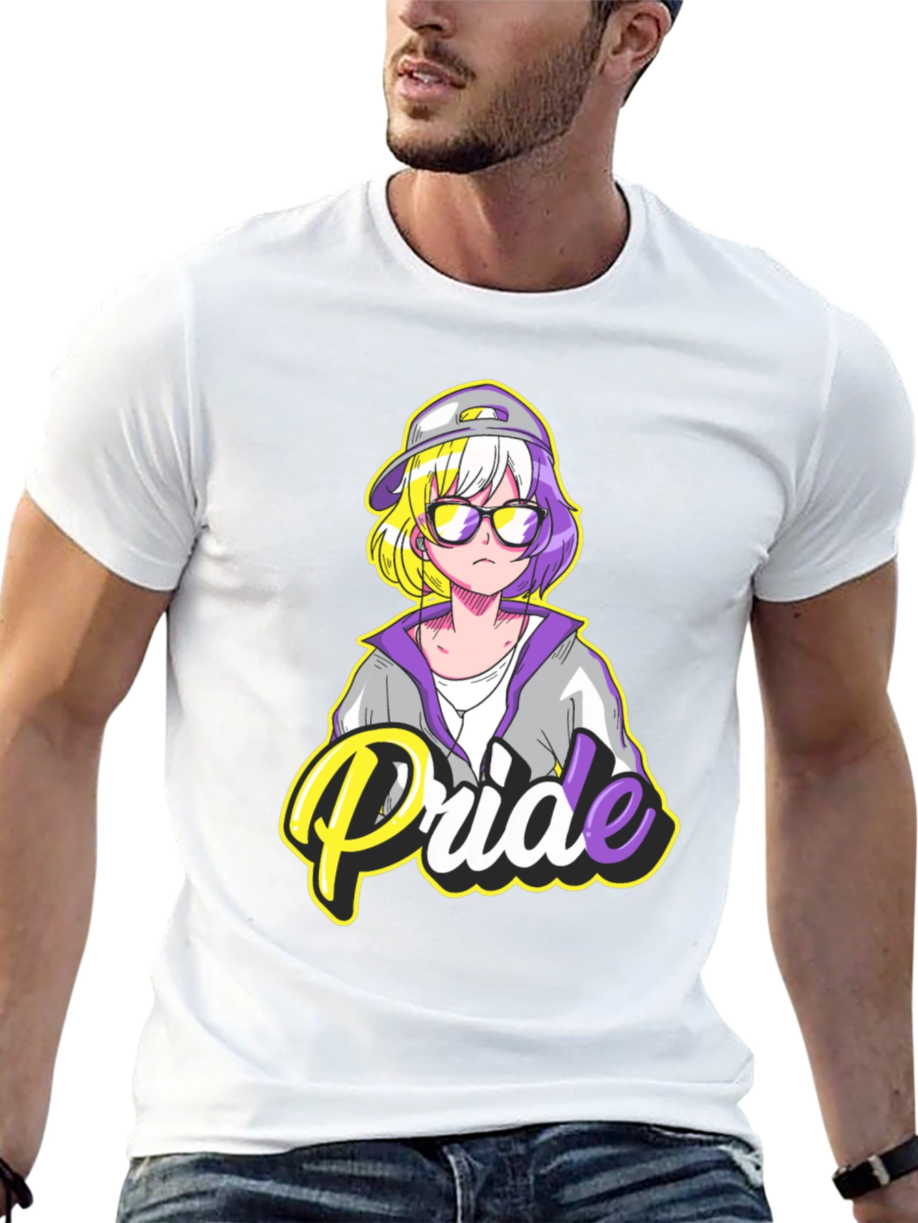 Non-Binary Pride T-Shirt - Anime Design