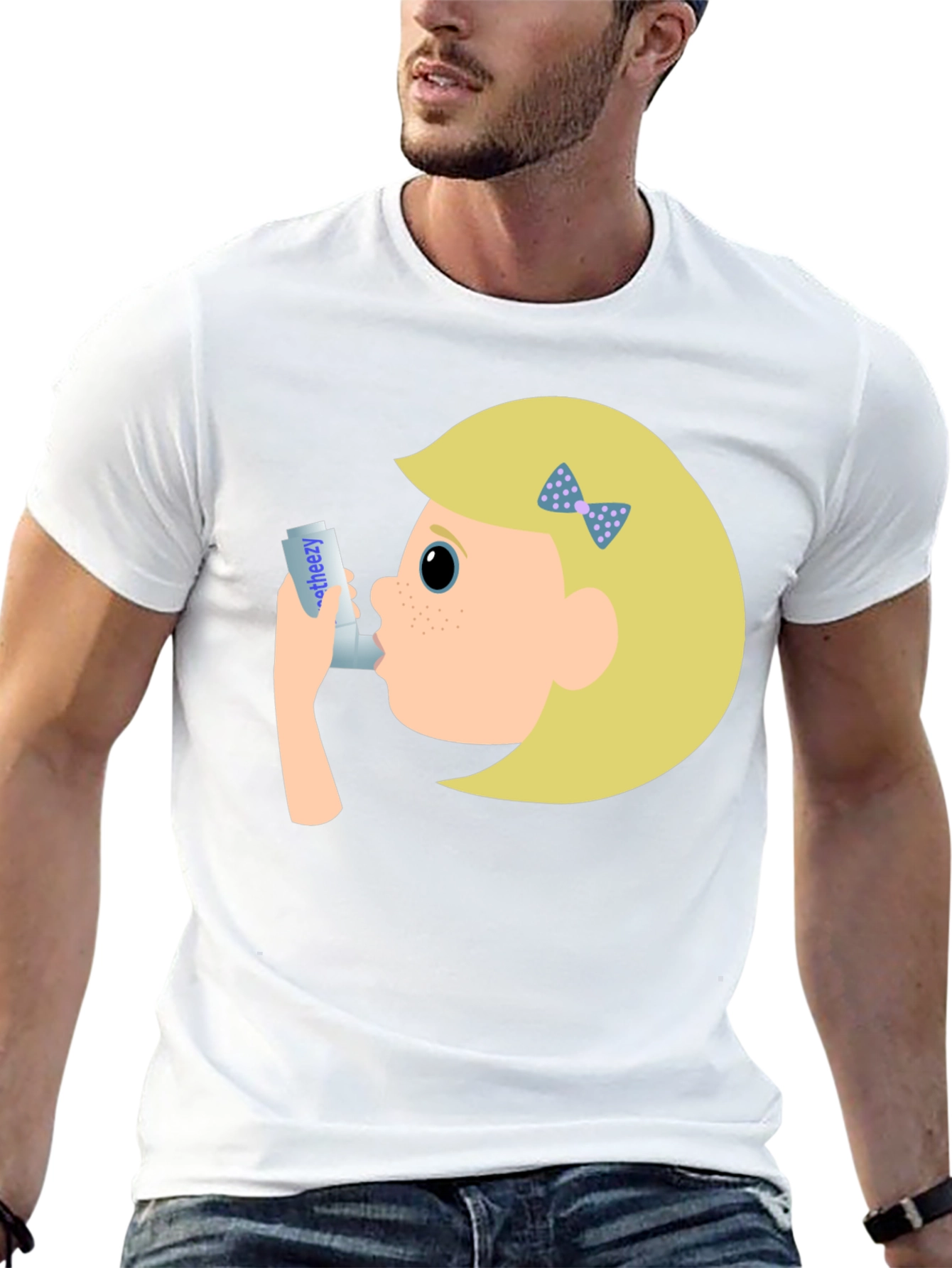 Asthma Awareness T-Shirt - Cartoon Inhaler Design