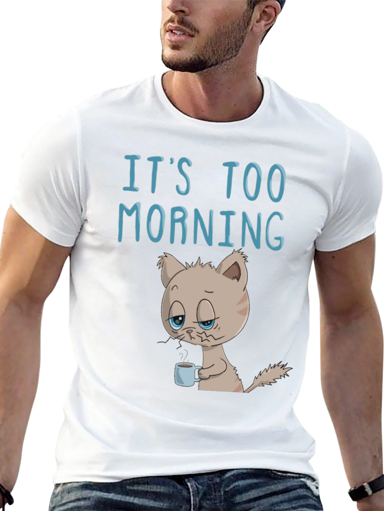 Its Too Morning Funny Cat T-Shirt