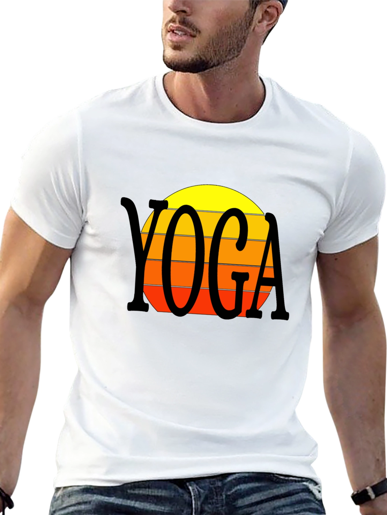 Yoga Sunset T-Shirt - Retro Style