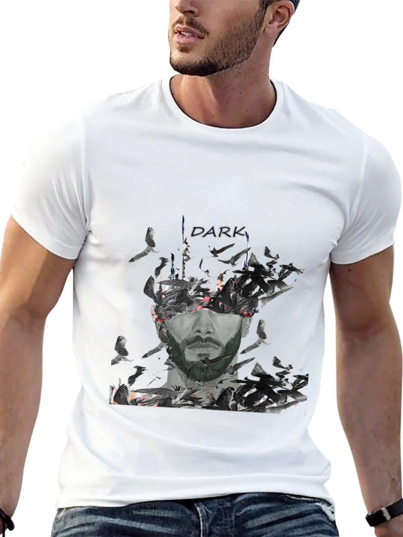 Dark Graphic Print T-Shirt for Men
