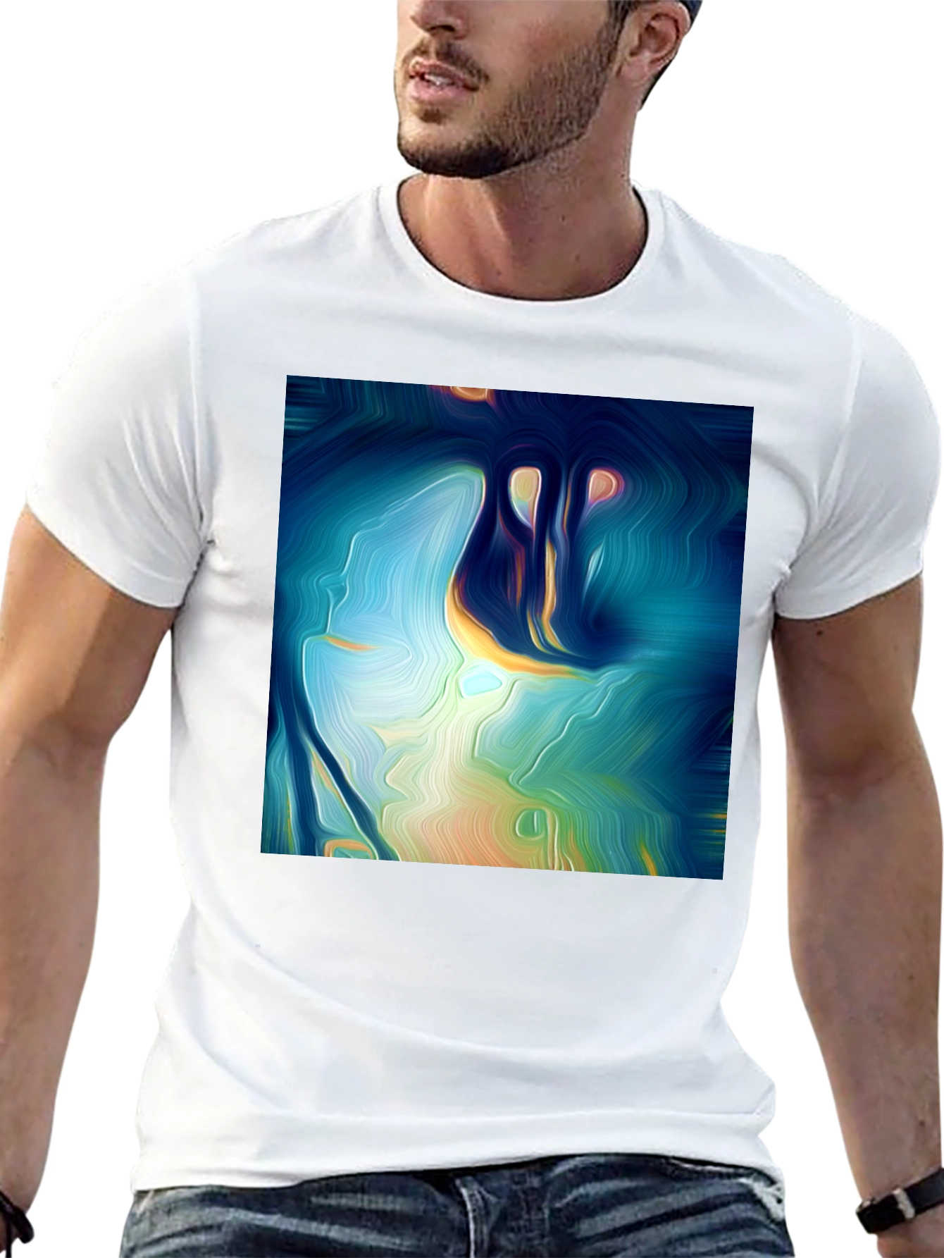 Abstract Art Tee: Vivid Design Soft Cotton Classic Fit