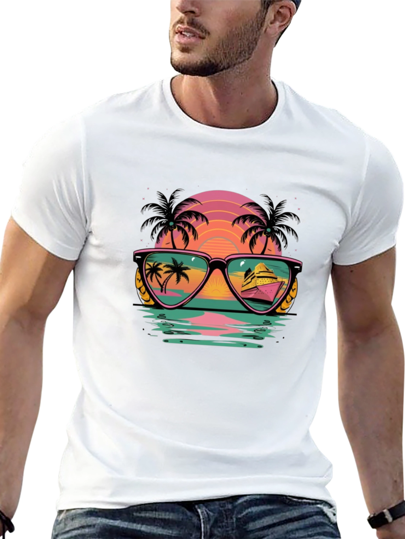 Retro Sunset Sunglasses Graphic Tee