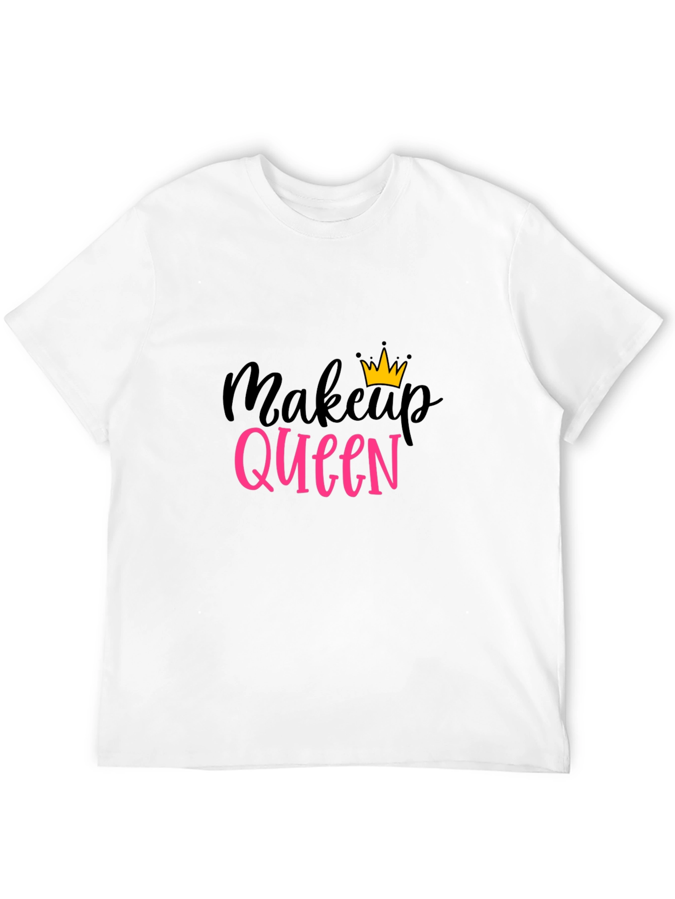 Makeup Queen T-Shirt - Black Cotton Tee with Crown