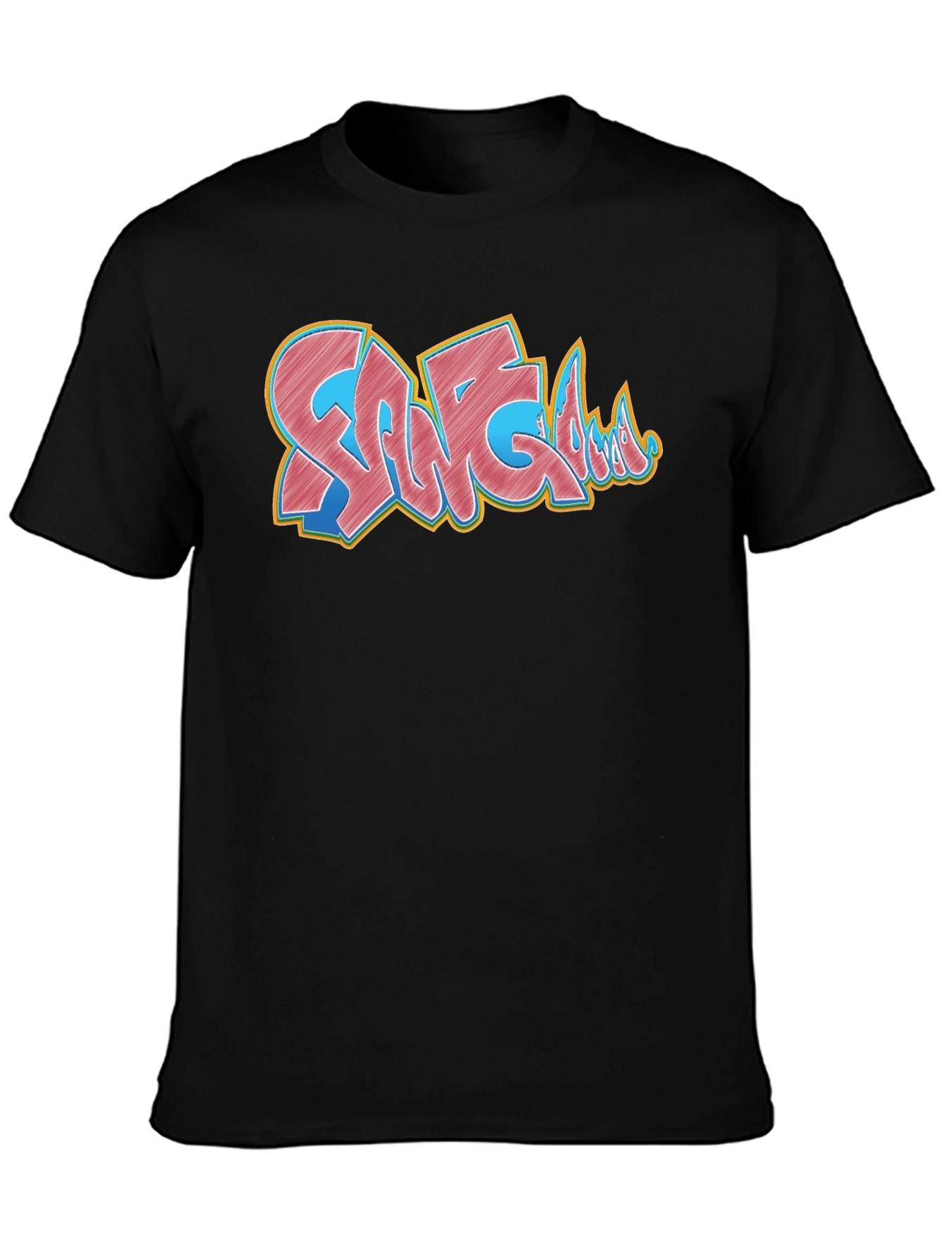 Graffiti Style Graphic Print Black T-Shirt