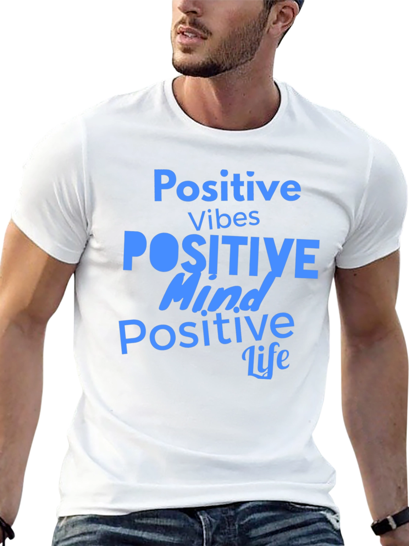 Positive Vibes Graphic Tee - Black Casual T-Shirt