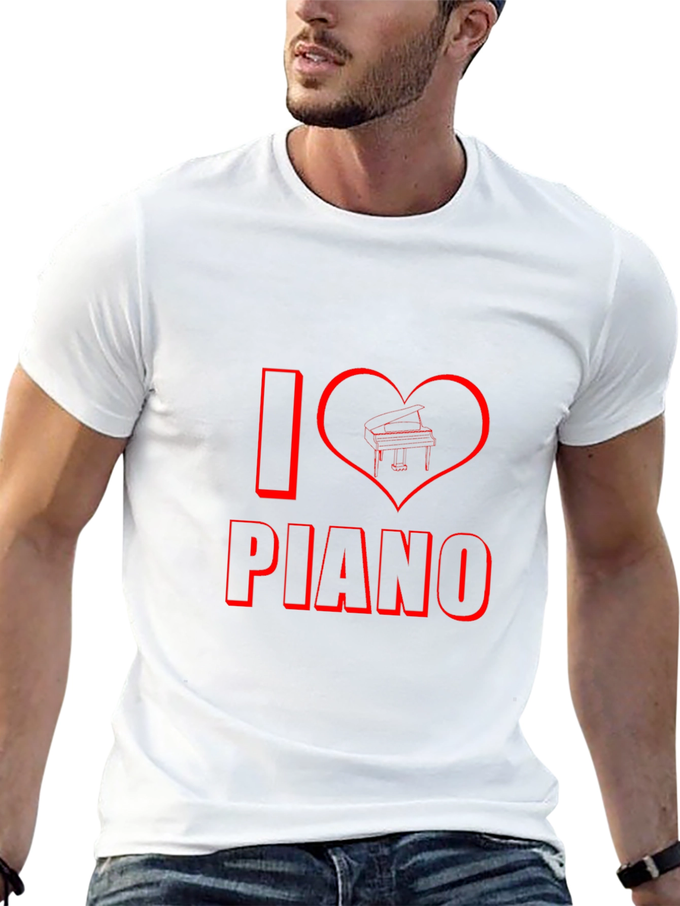 I Heart Piano Black T-Shirt