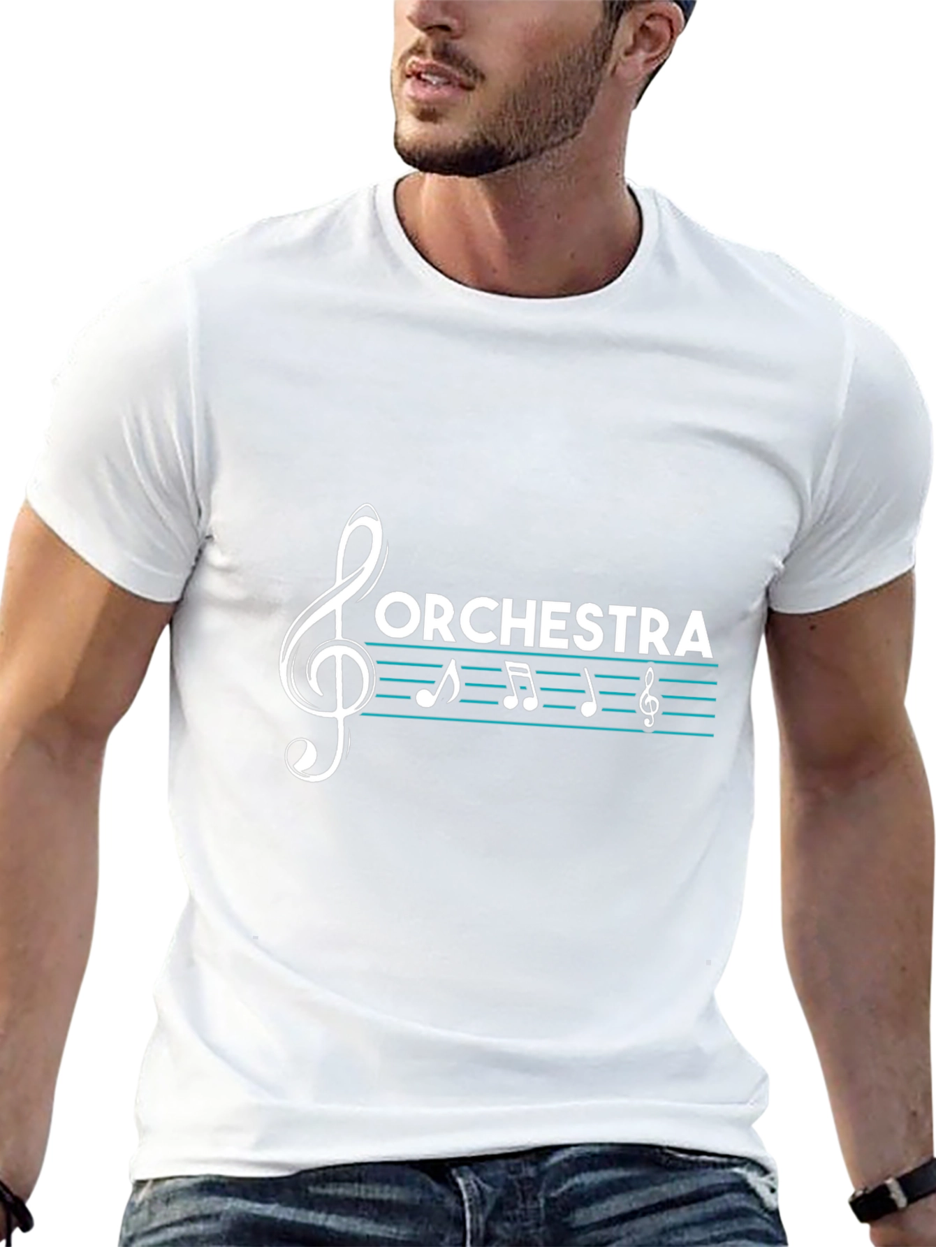Orchestra Music Treble Clef Black T-Shirt