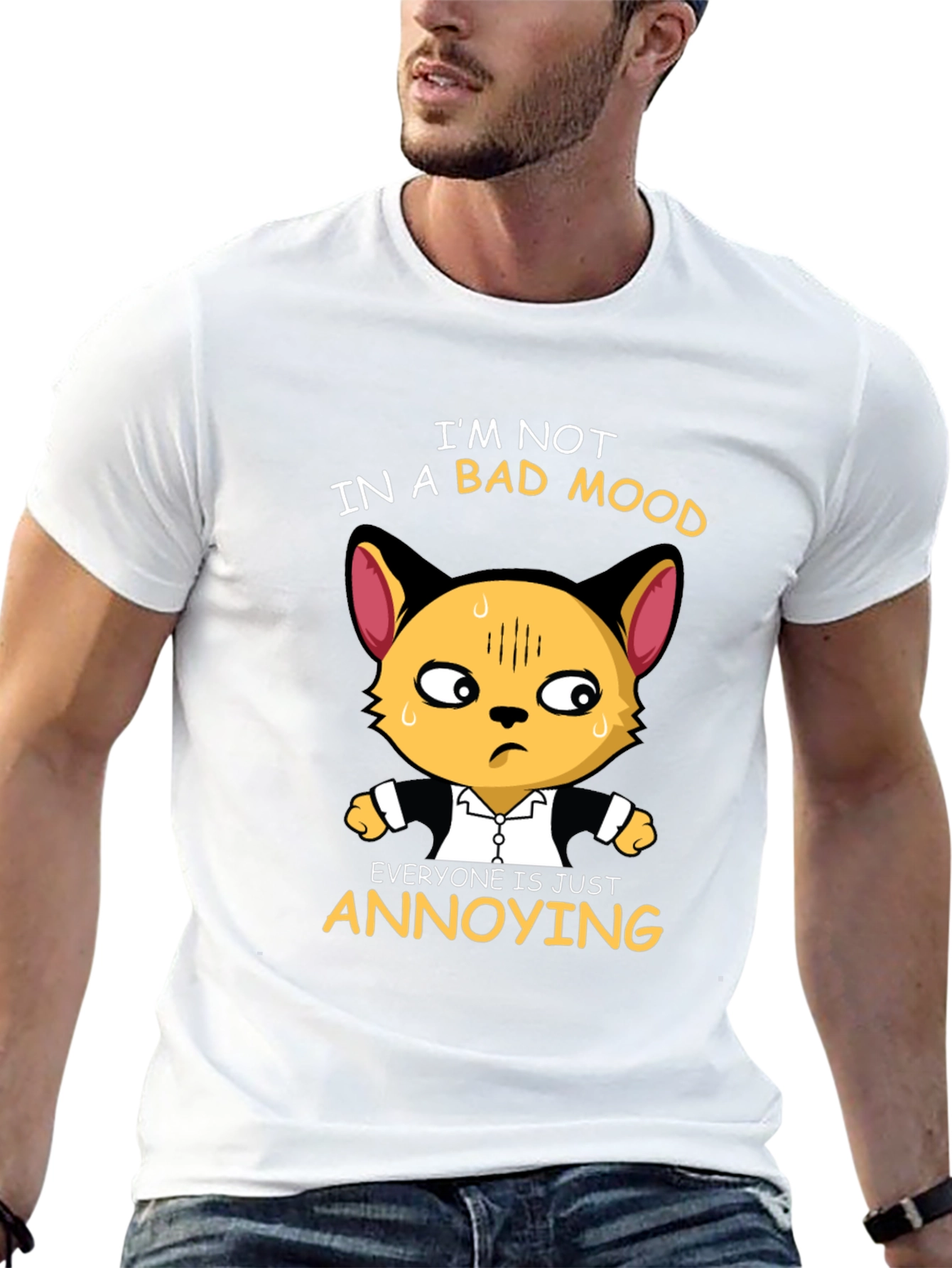 Annoyed Cat Graphic Tee - Funny Unisex T-Shirt