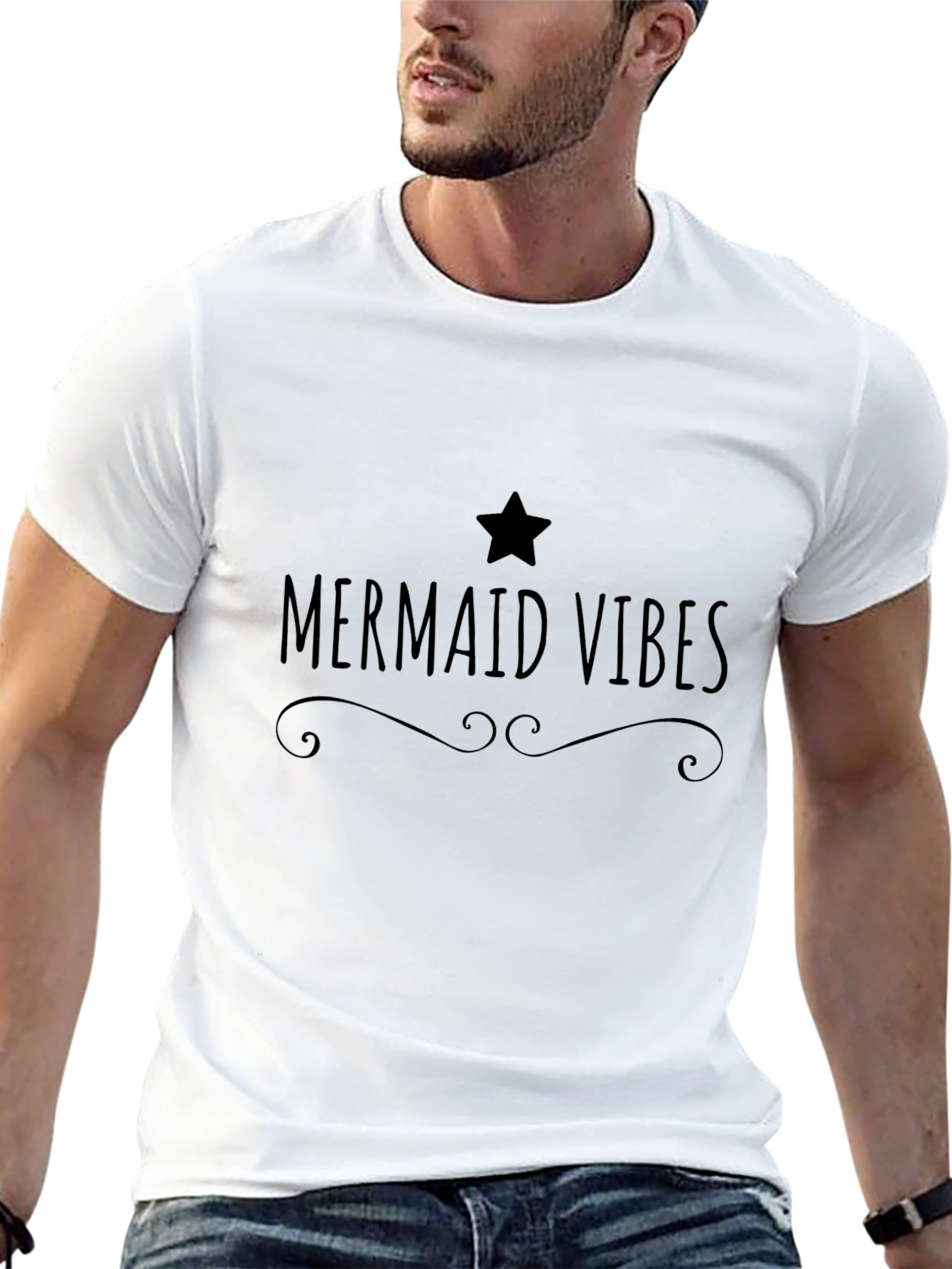 Mermaid Vibes Graphic Tee - Black T-Shirt