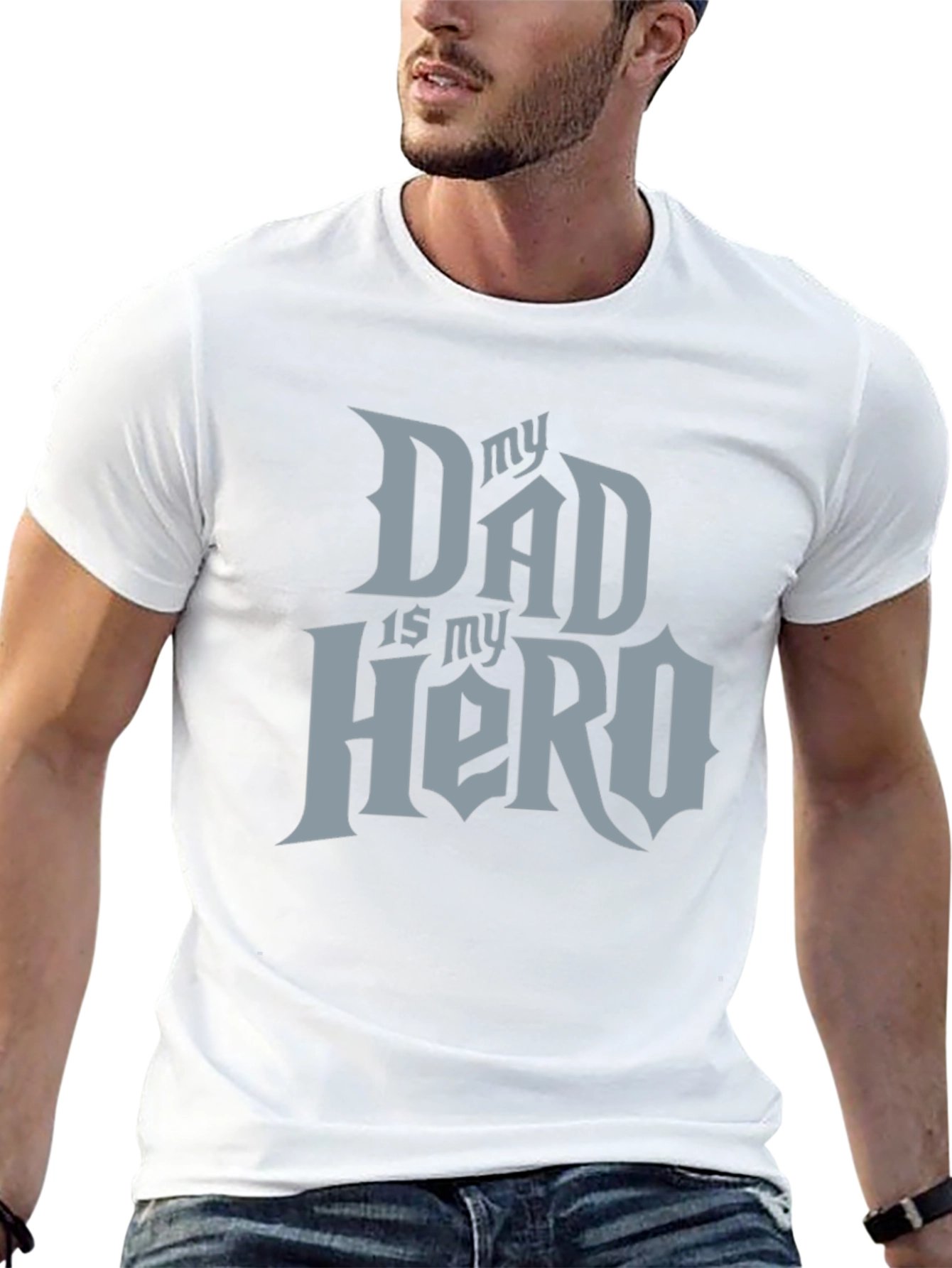 My Dad Is My Hero Black T-Shirt