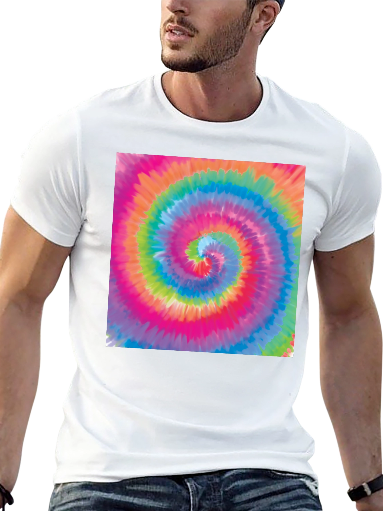 Tie-Dye Swirl Graphic Black T-Shirt