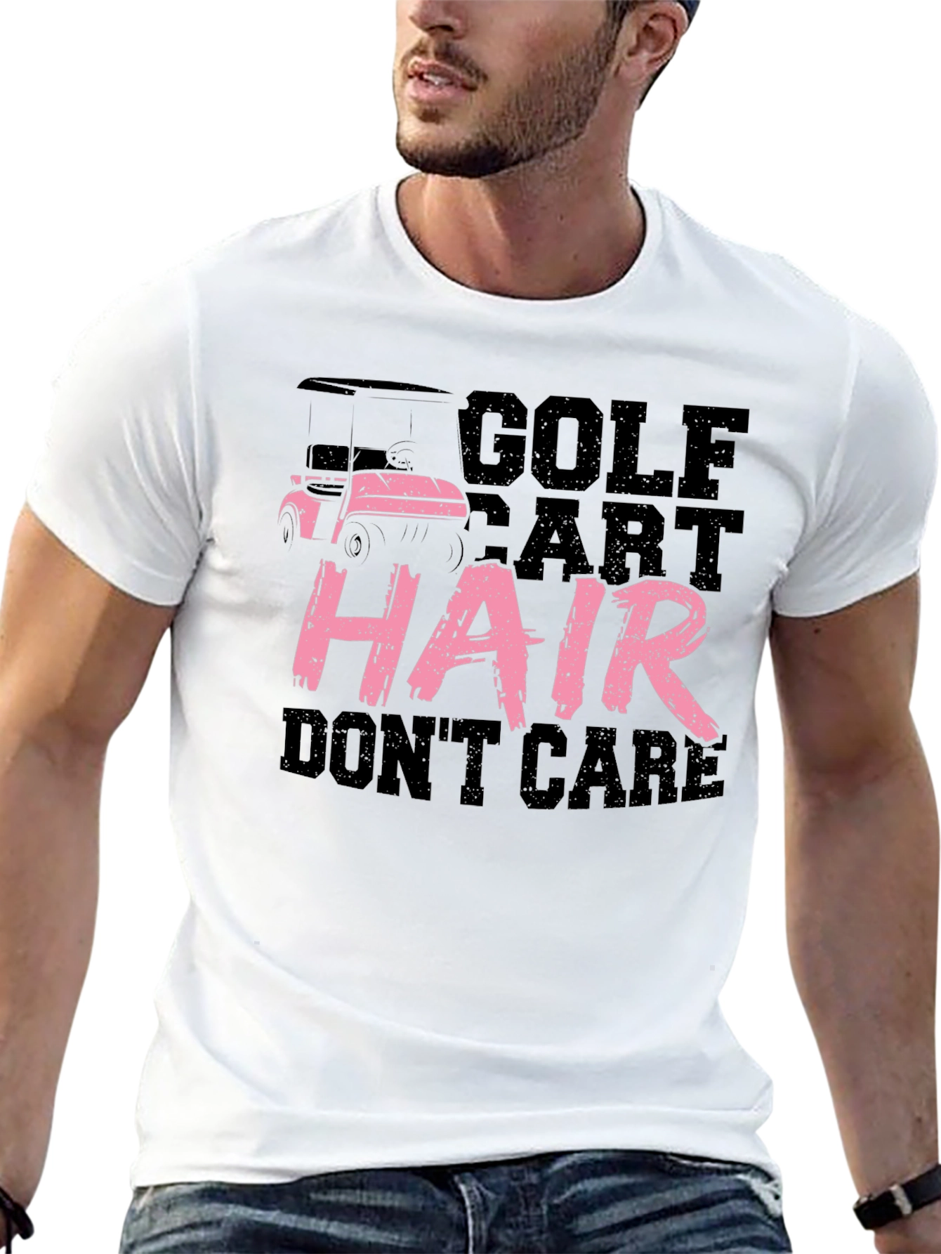 Golf Cart Hair Dont Care Tee