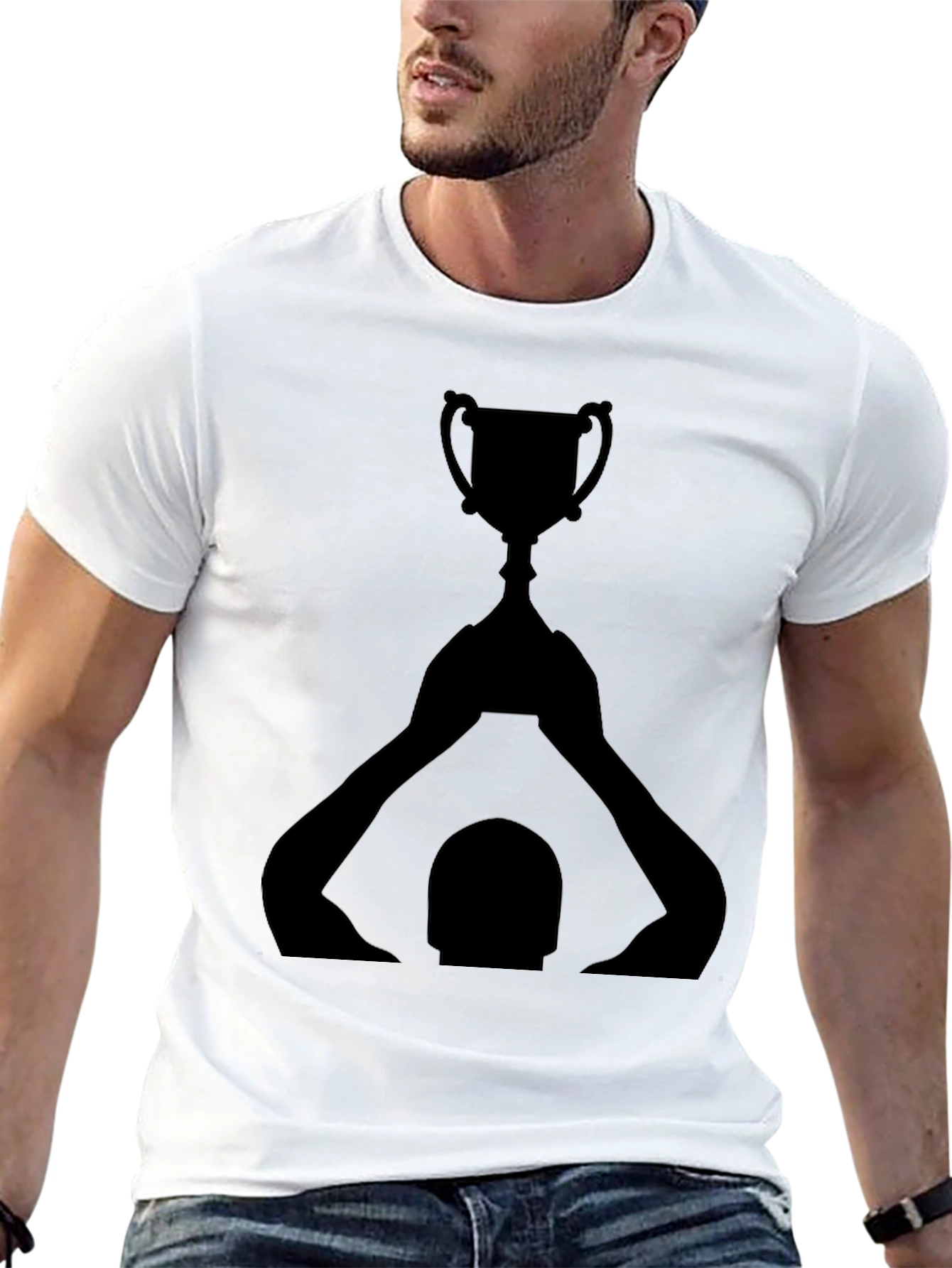 Champion Trophy Graphic T-Shirt - Black Crew Neck