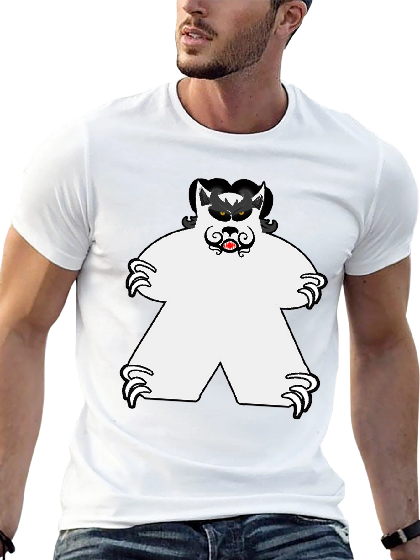 Monster Tee: Unique Graphic Print Black T-Shirt