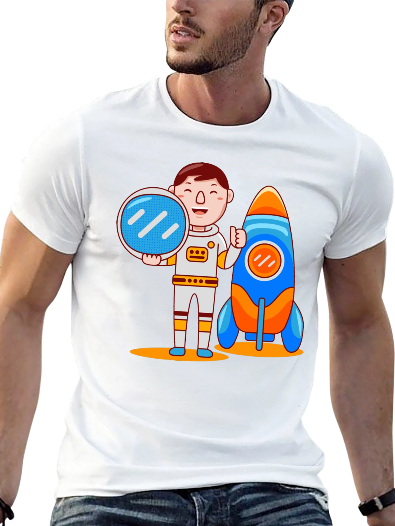Astronaut & Rocket Graphic Tee - Space Adventure!