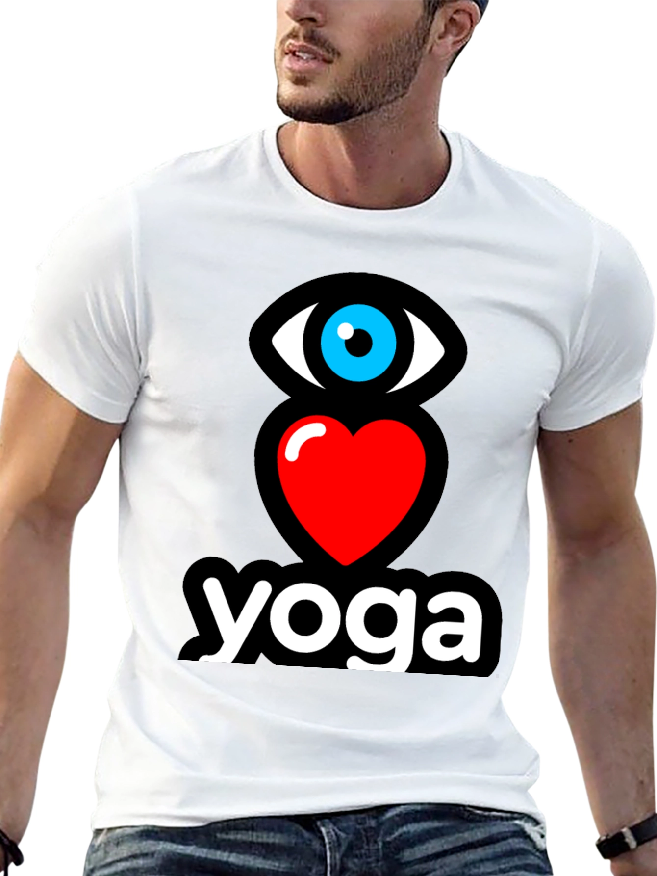 Eye Heart Yoga Black Graphic T-Shirt