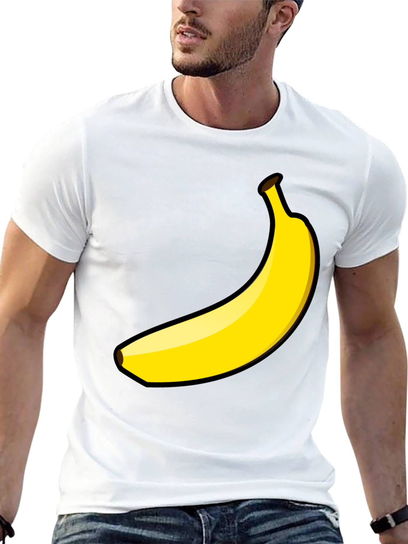 Banana Graphic Tee - Black Cotton Casual Shirt