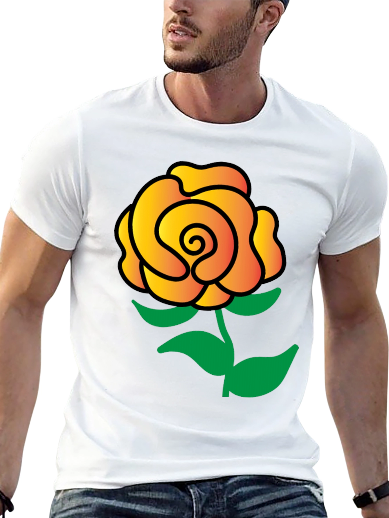 Rose Graphic Black T-Shirt