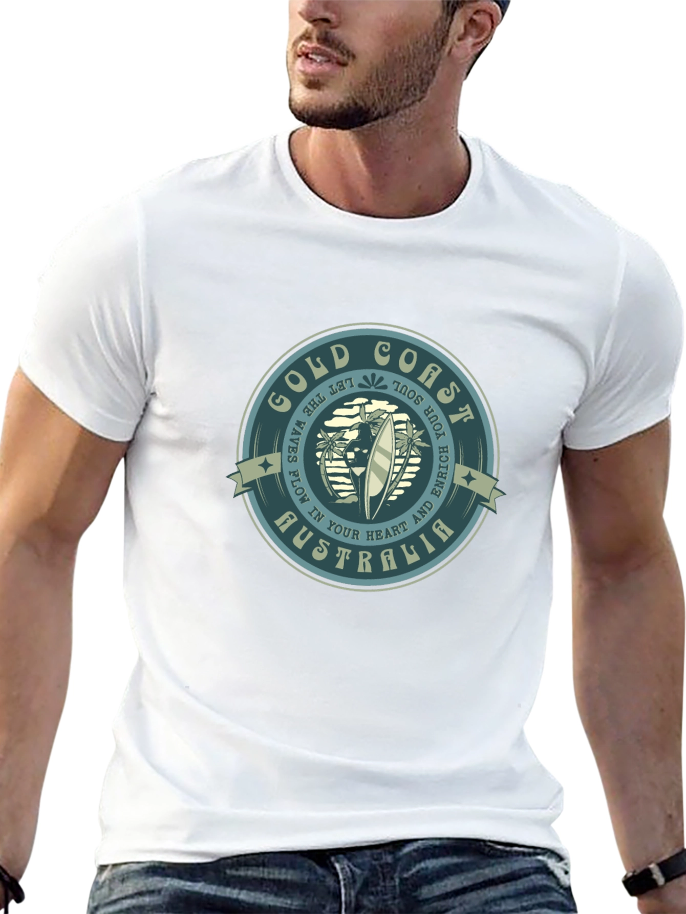 Gold Coast Australia T-Shirt Surf Design