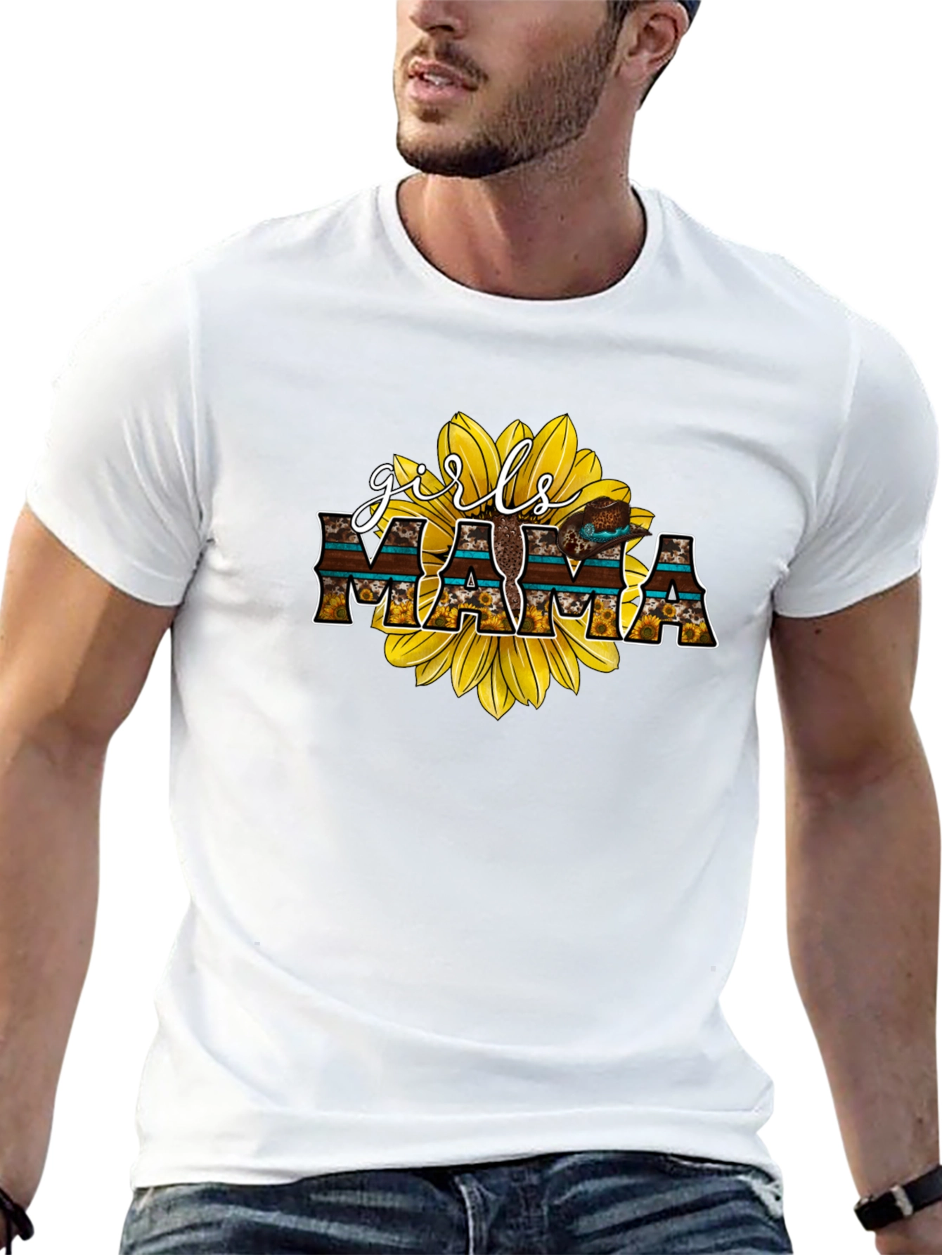 Girls Mama Sunflower Graphic Tee