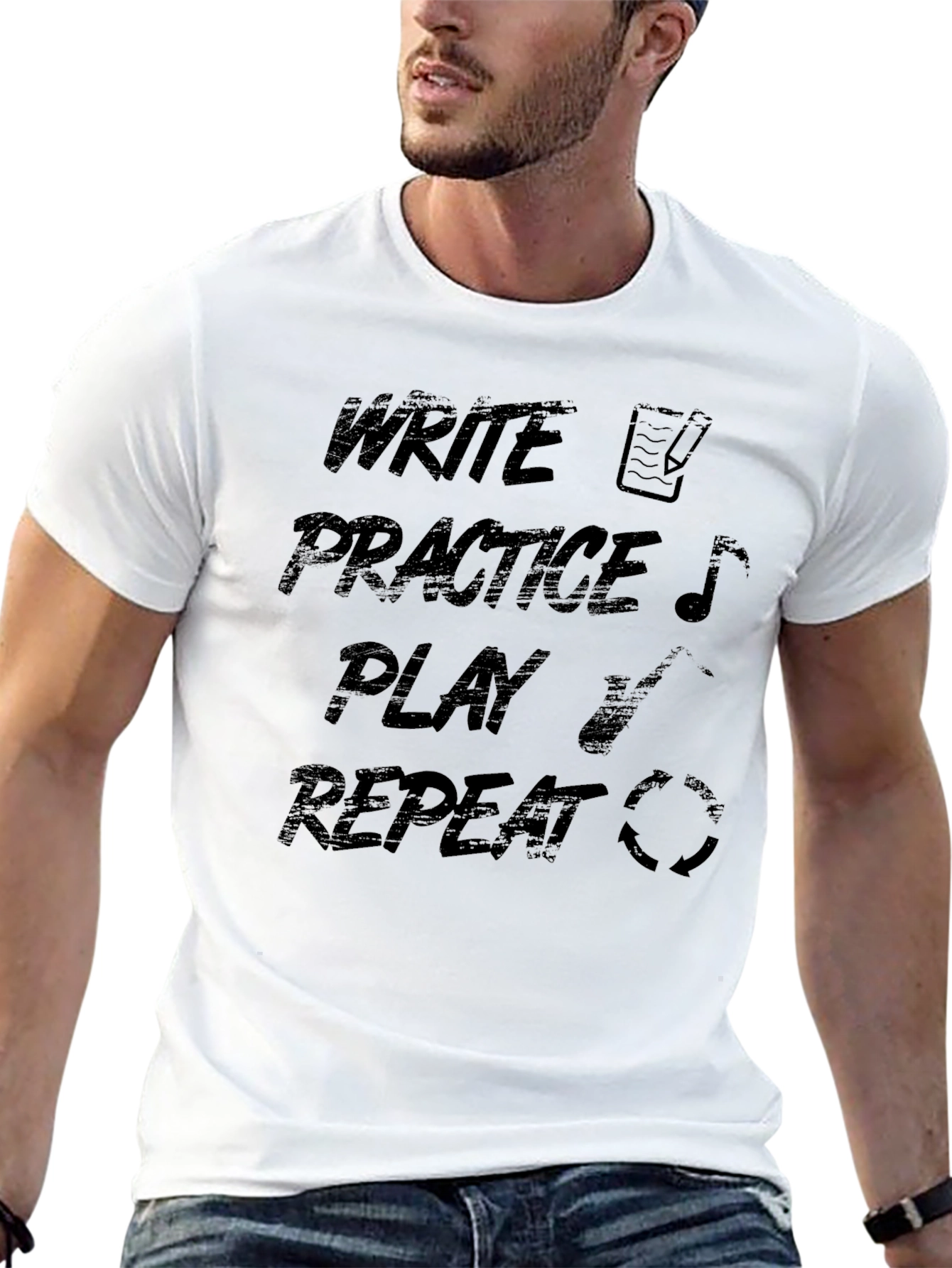 Write Practice Play Repeat Graphic Tee