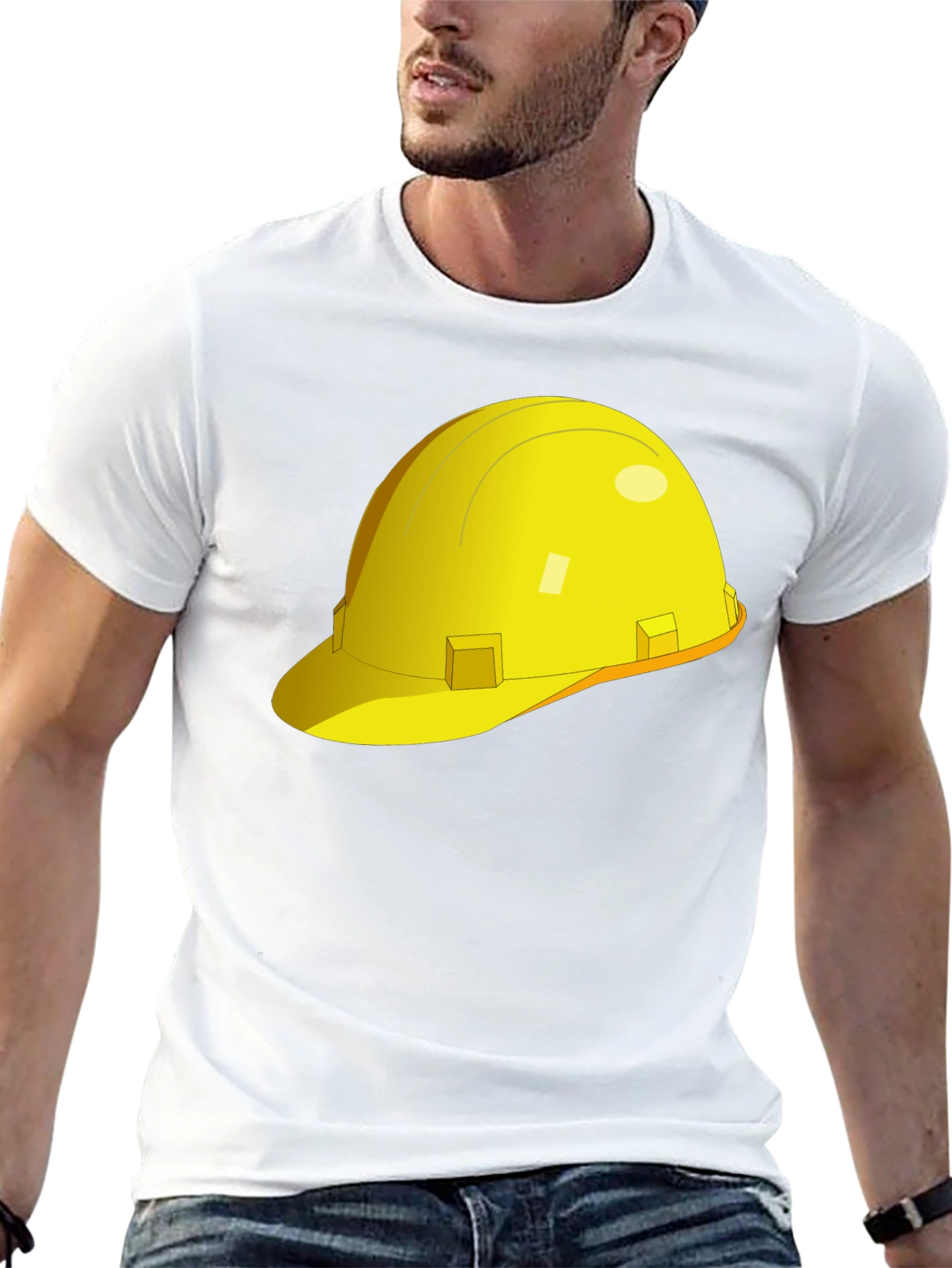 Construction Hat Graphic T-Shirt - Black