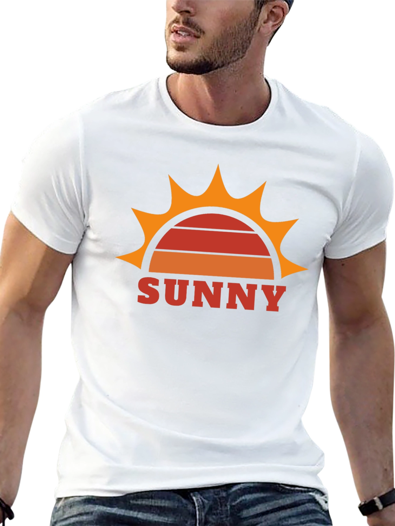 Retro Sunny Graphic Tee - Black